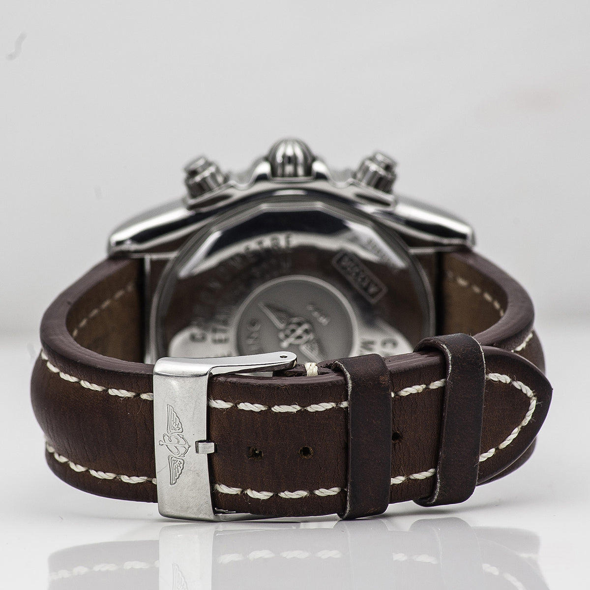 SOLD - PRE-OWNED Breitling Chronomat Evolution White & Leather A13356