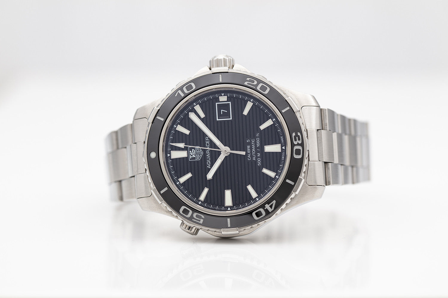 SÅLD - BEGAGNAD Tag Heuer Aquaracer Automatic 41mm Svart / Stål WAK2110.BA0830