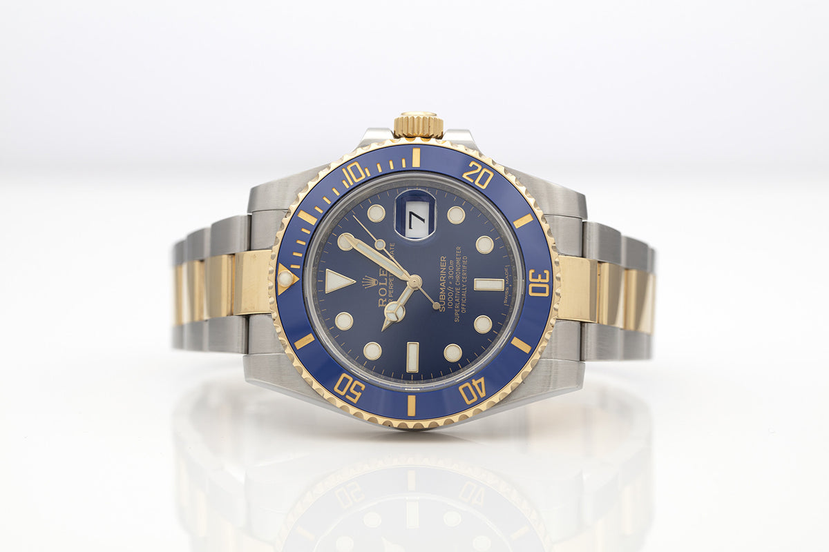 SÅLD - BEGAGNAD Rolex Submariner Date 40mm Blå, Stål & Guld 116613LB