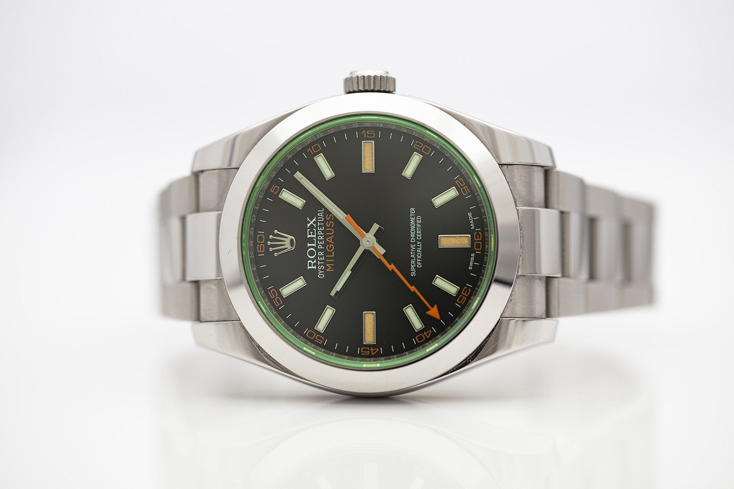 SOLD - PRE-OWNED Rolex Milgauss Green steel 116400GV