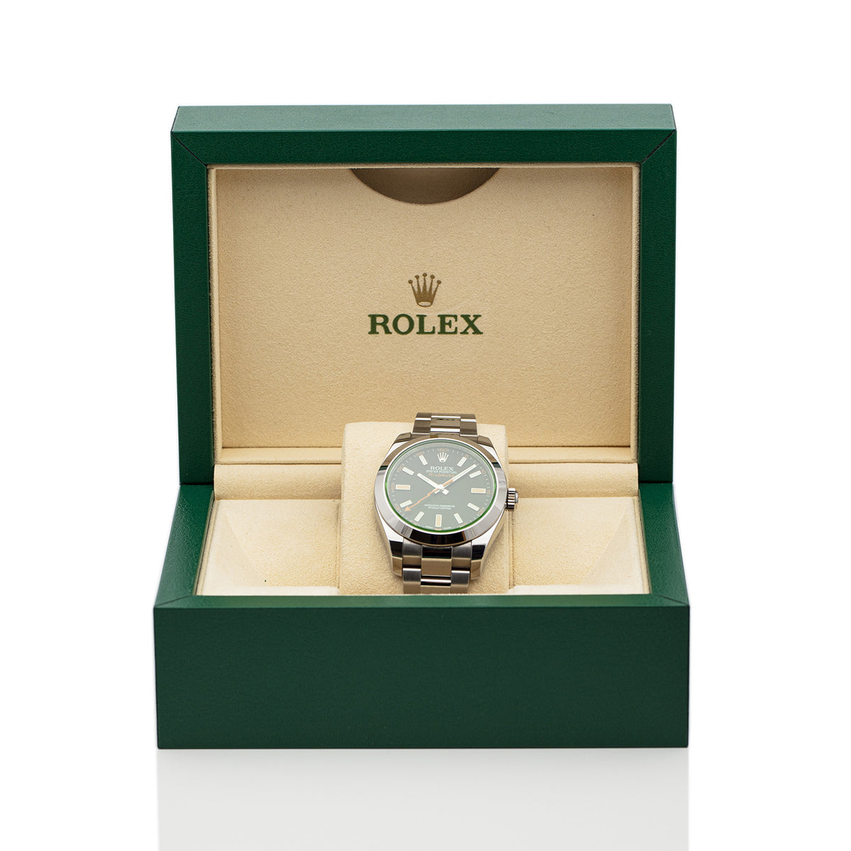 SOLD - PRE-OWNED Rolex Milgauss Green steel 116400GV