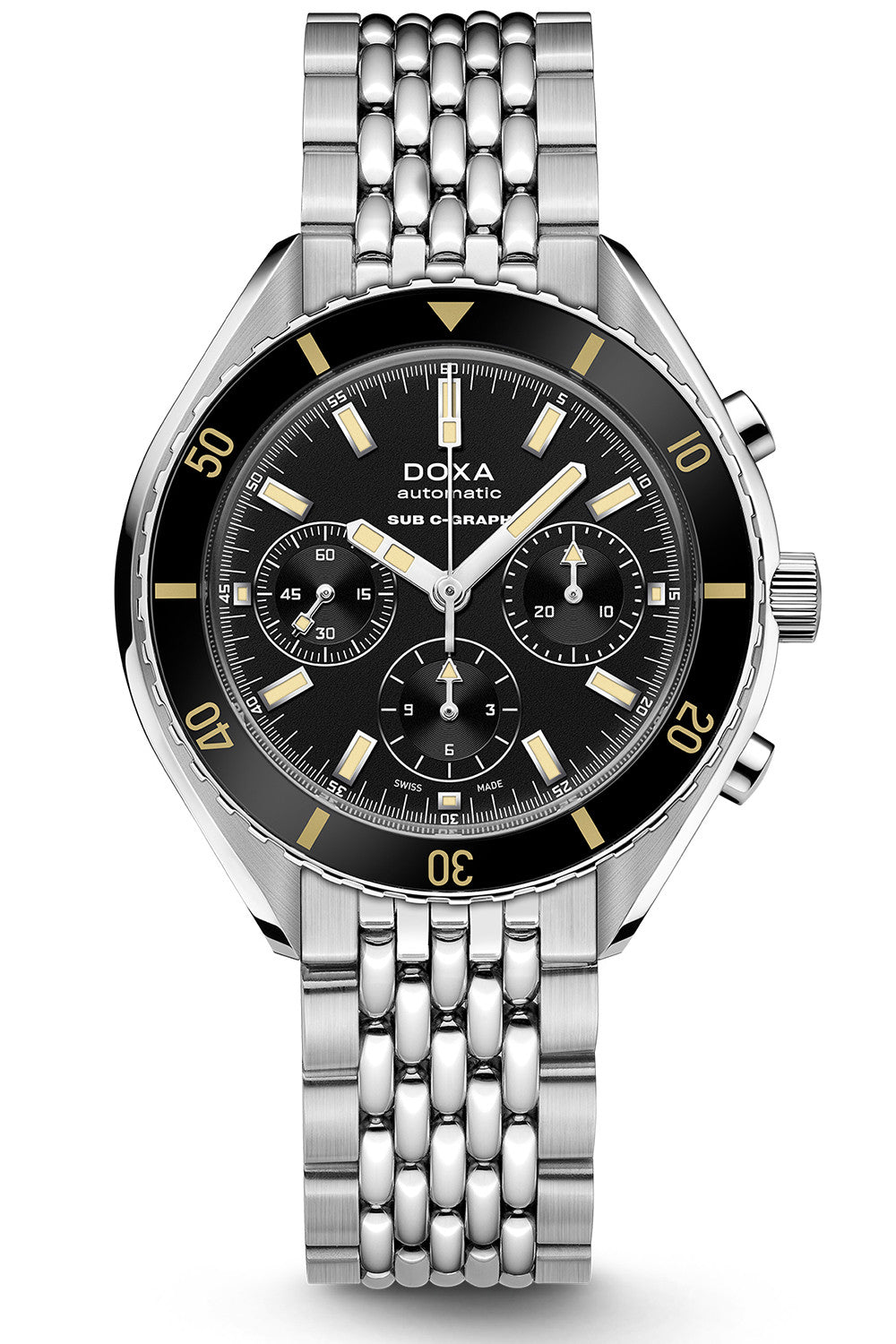 DOXA - Sub 200 C-Graph Sharkhunter Svart & Stållänk 798.10.101.10