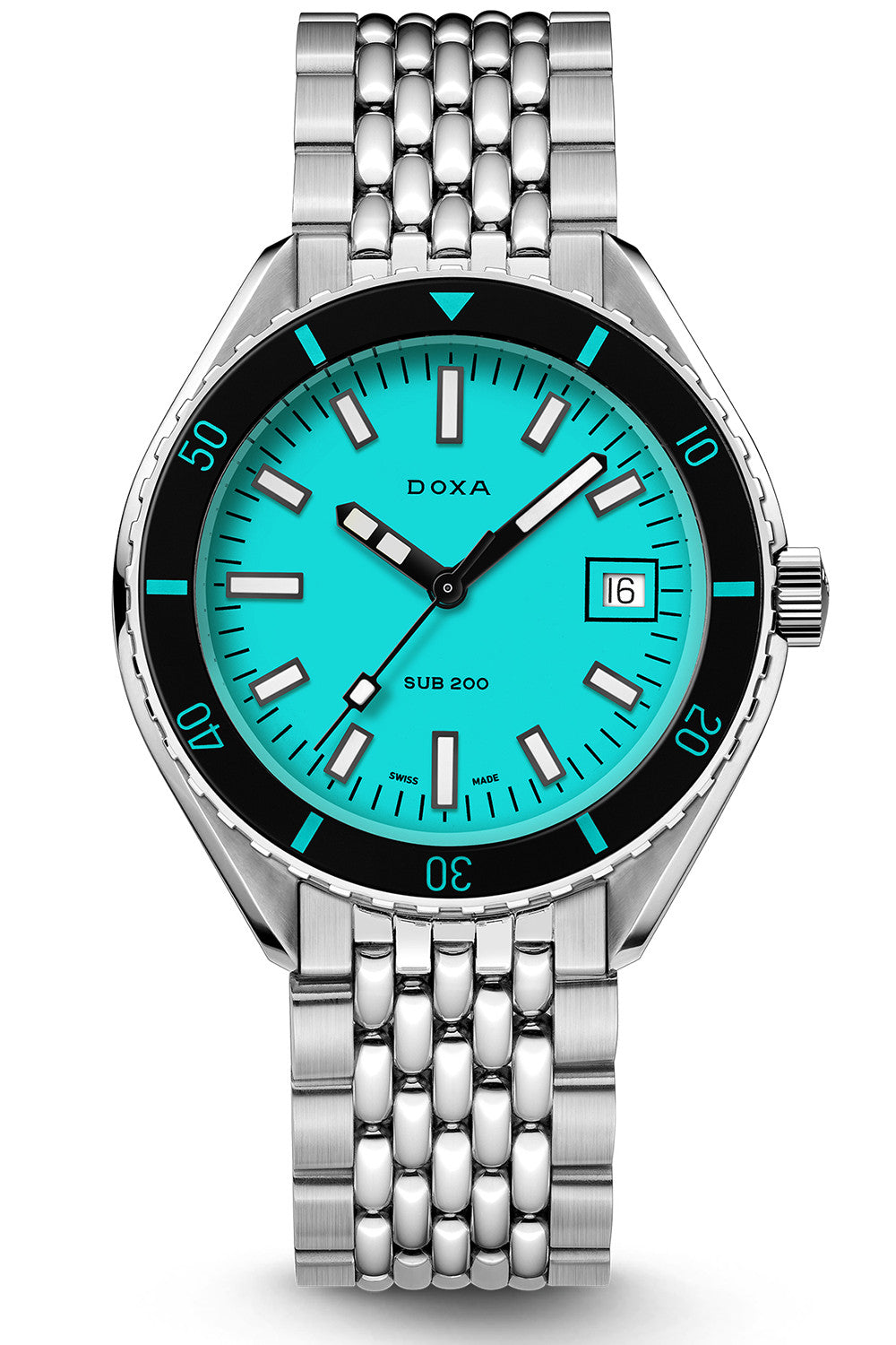 DOXA - Sub 200 Aquamarine Turkos & Stållänk 799.10.241.10
