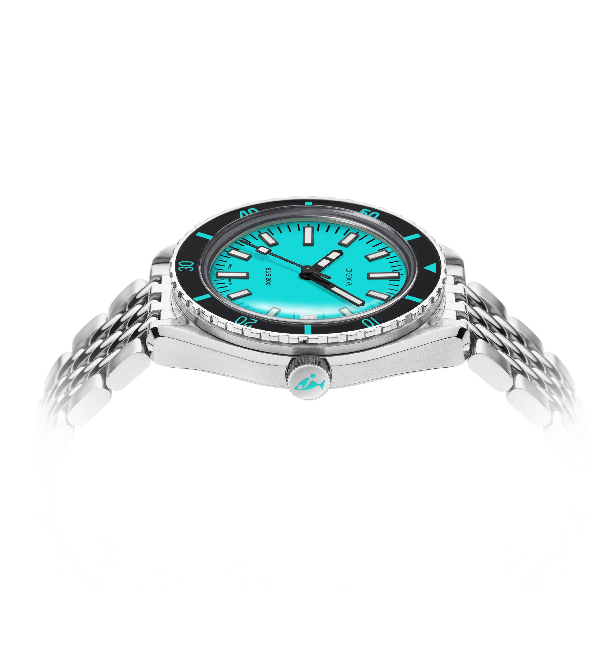 DOXA - Sub 200 Aquamarine Turkos & Stållänk 799.10.241.10