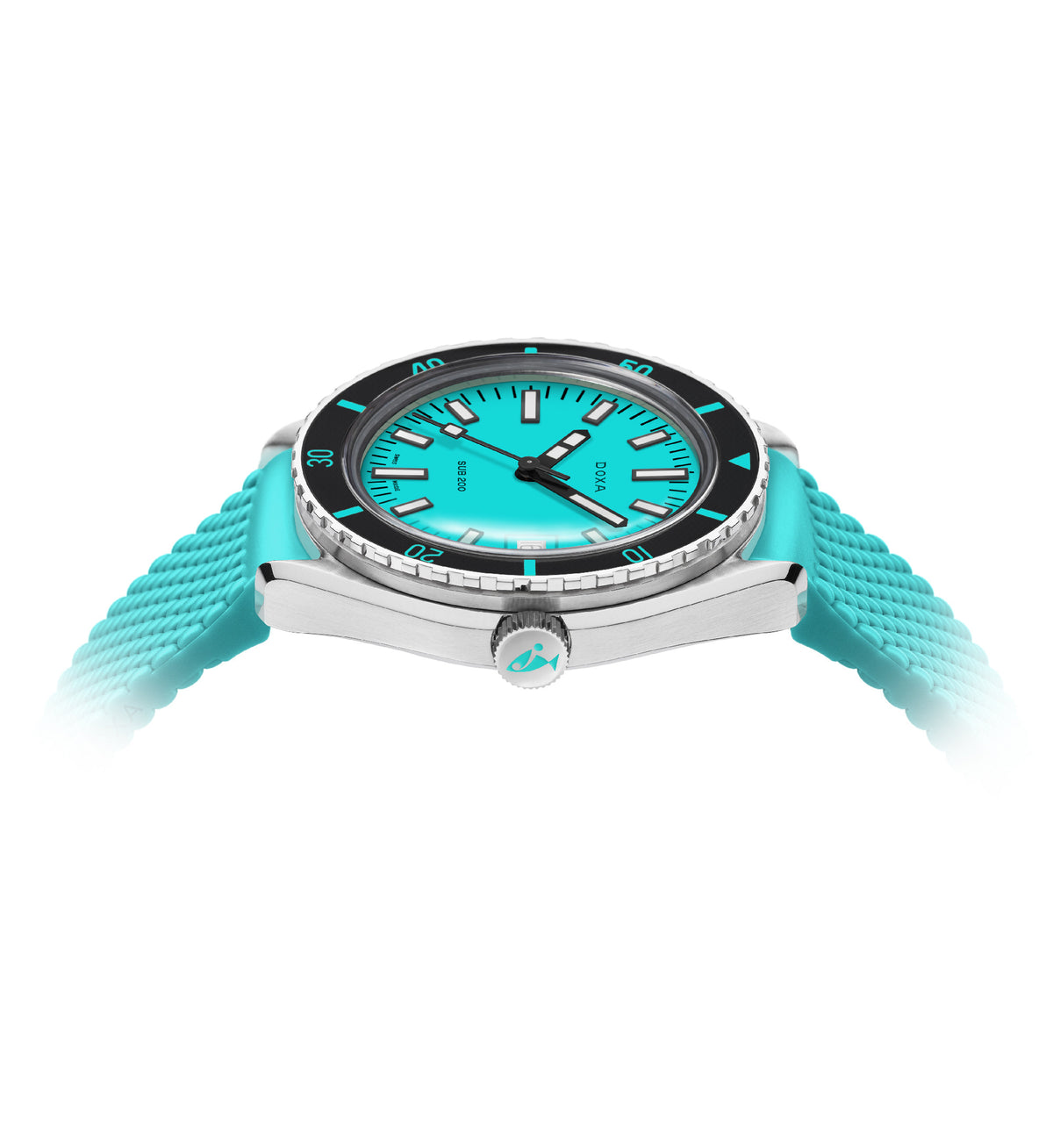 DOXA - Sub 200 Aquamarine Turquoise & Rubber Strap 799.10.241.25