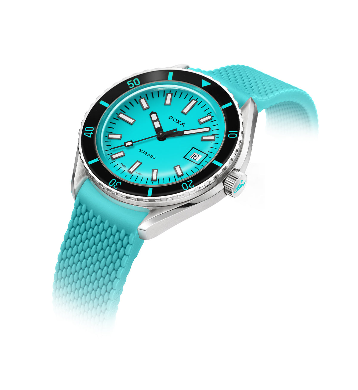 DOXA - Sub 200 Aquamarine Turquoise & Rubber Strap 799.10.241.25