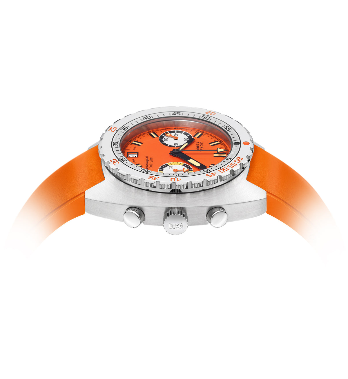 DOXA - SUB 200 T-GRAPH Professional Orange & Rubber Strap 805.10.351.21