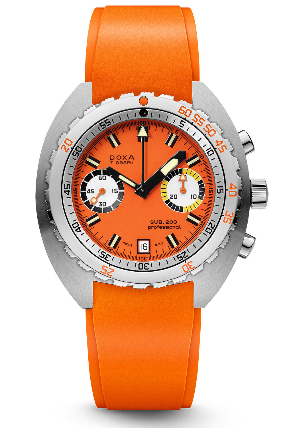 DOXA - SUB 200 T-GRAPH Professional Orange & Rubber Strap 805.10.351.21