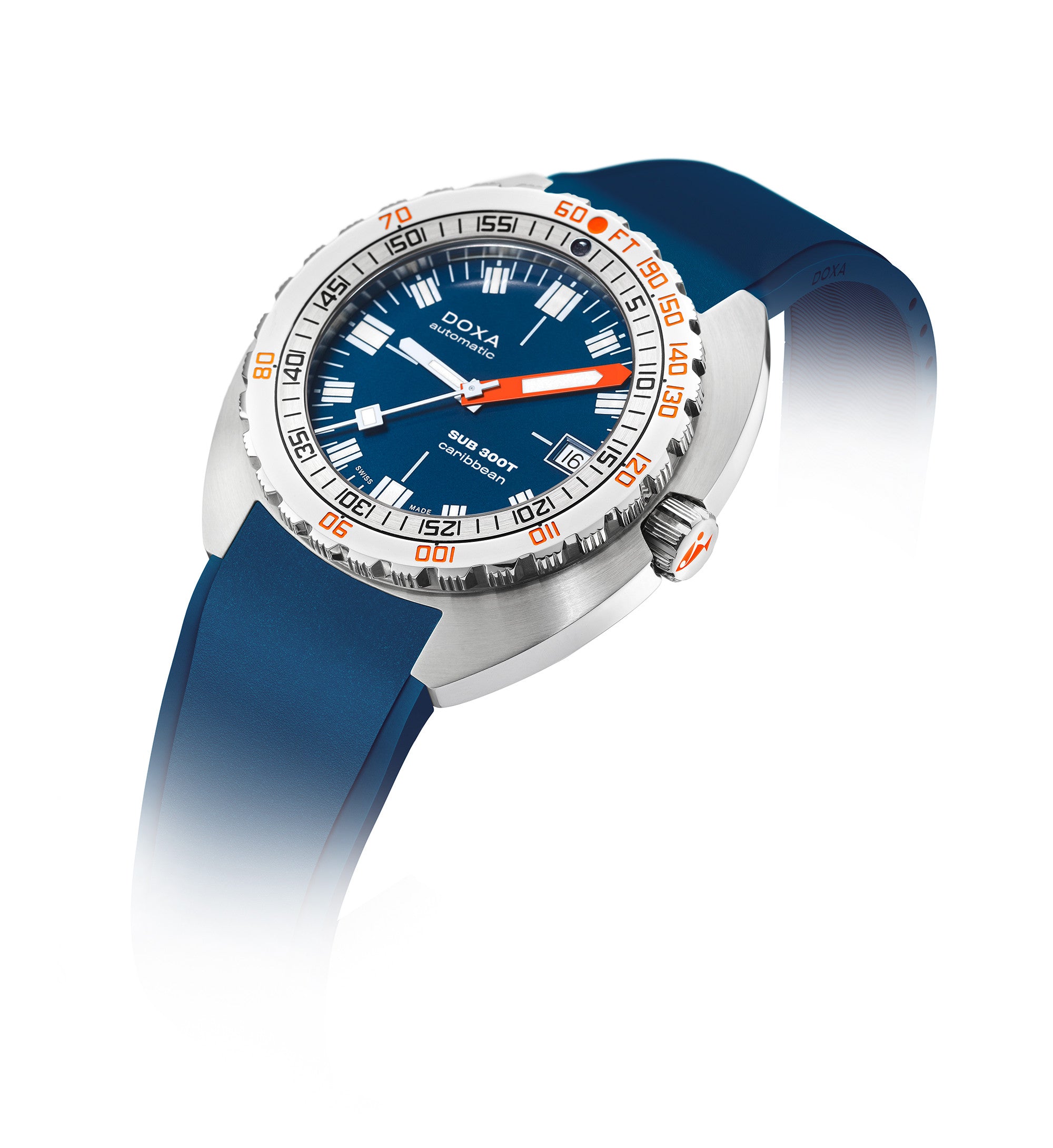 DOXA - SUB 300T Caribbean Navy Blue - Rubber Strap 840.10.201.32