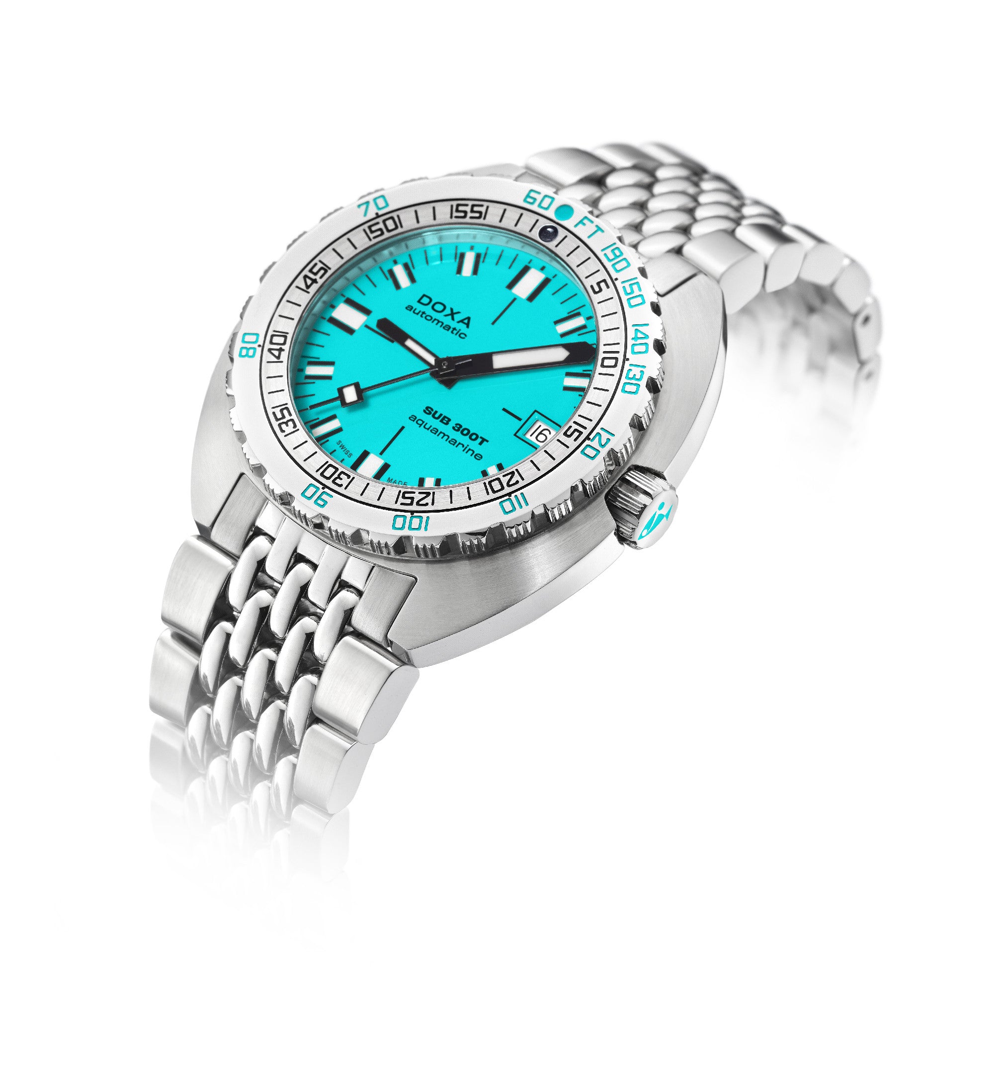DOXA SUB 300T Aquamarine Turquoise & Steel Bracelet 840.10.241.10
