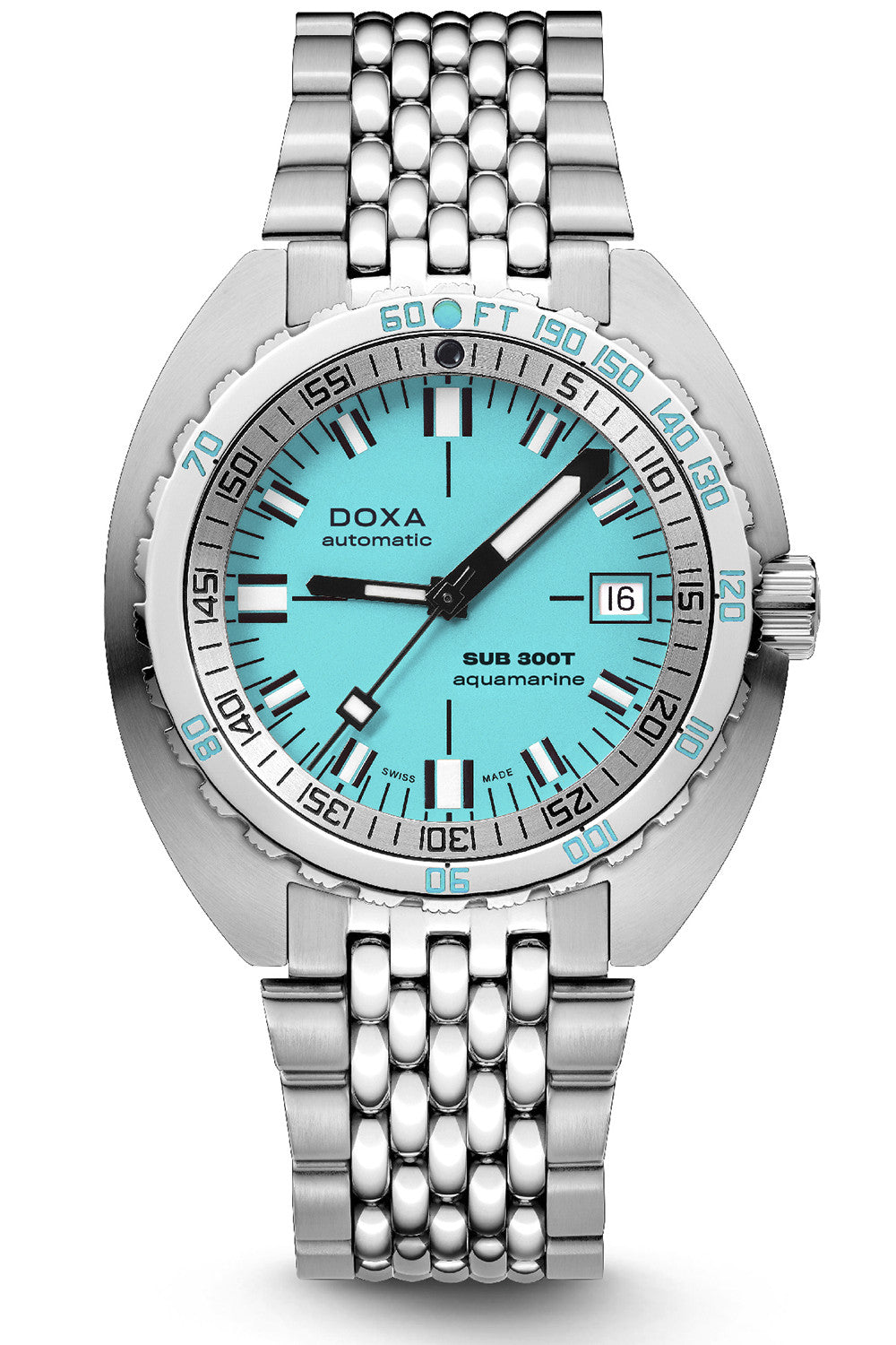 DOXA SUB 300T Aquamarine Turquoise & Steel Bracelet 840.10.241.10