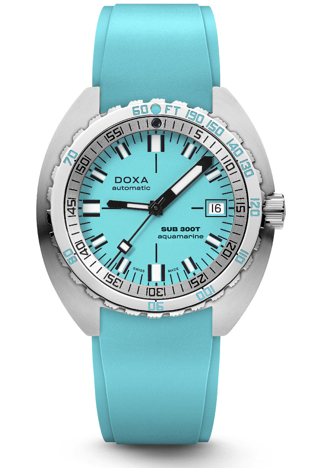 DOXA SUB 300T Aquamarine Turquoise & Rubber Strap 840.10.241.25