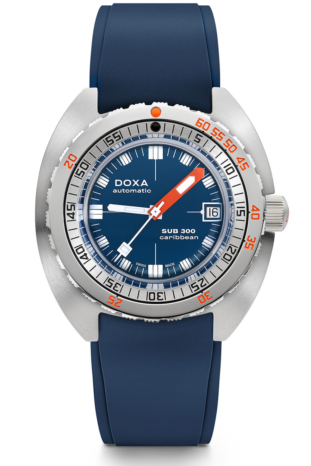 DOXA - Sub 300 Caribbean Navy Blue & Rubber Strap 821.10.201.32