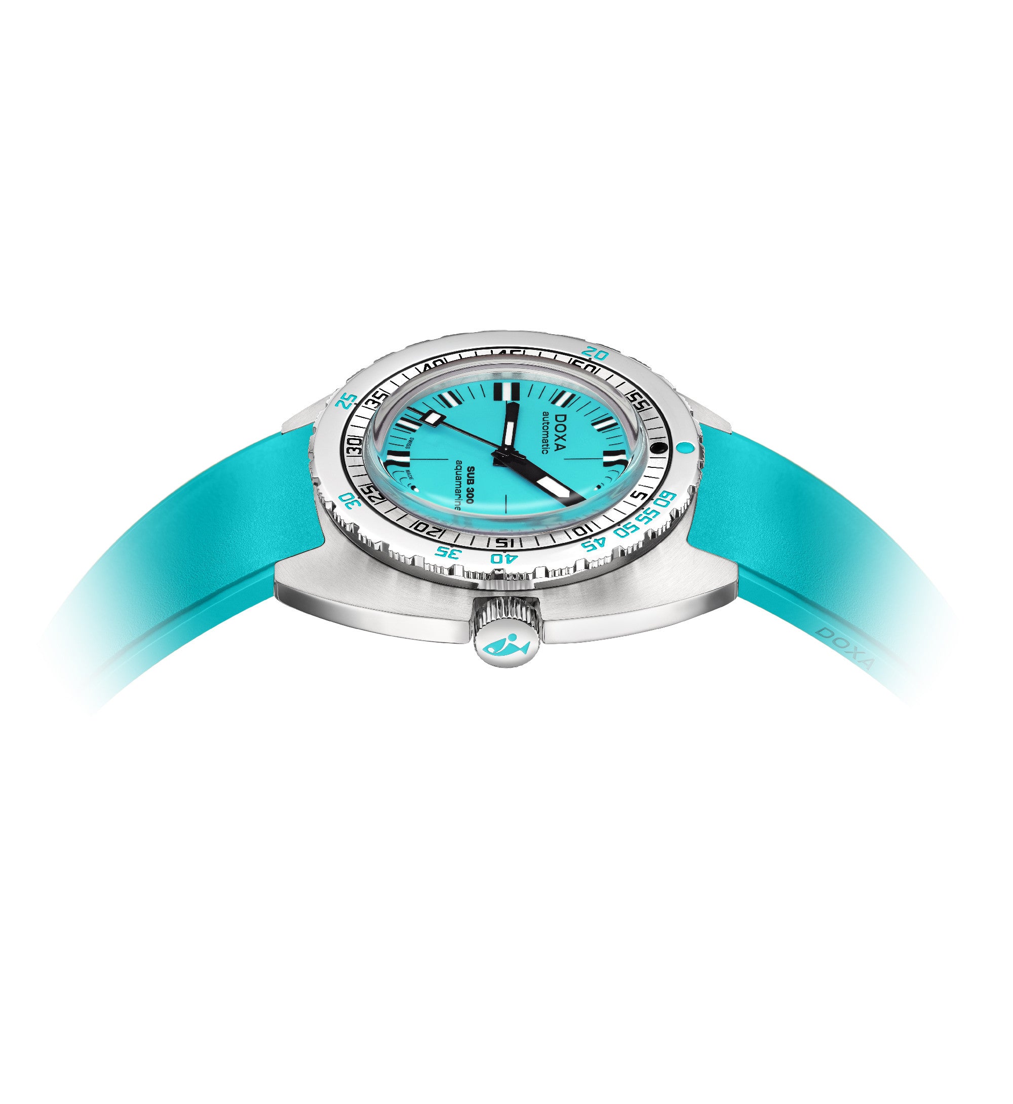 DOXA - Sub 300 Aquamarine Turquoise & Rubber Strap 821.10.241.25