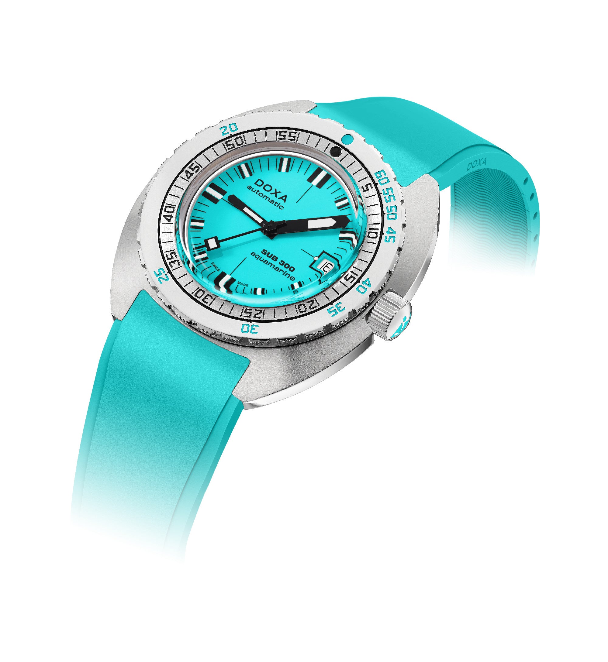 DOXA - Sub 300 Aquamarine Turquoise & Rubber Strap 821.10.241.25