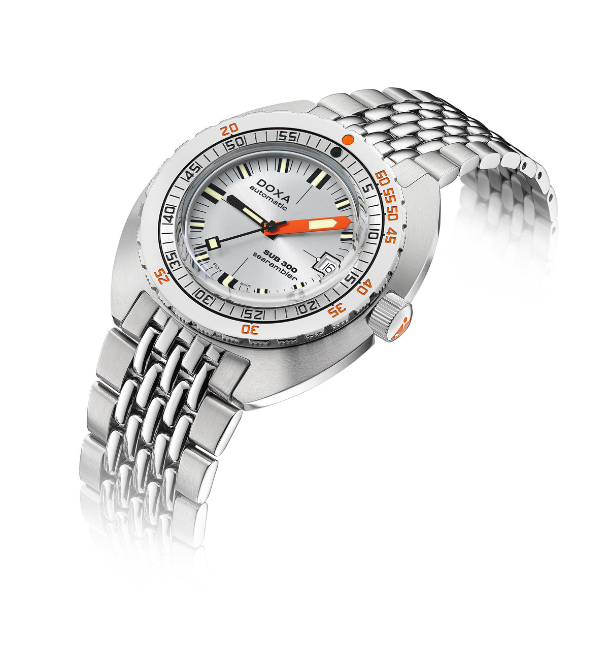 DOXA - Sub 300 Searambler Silver & stållänk 821.10.021.10
