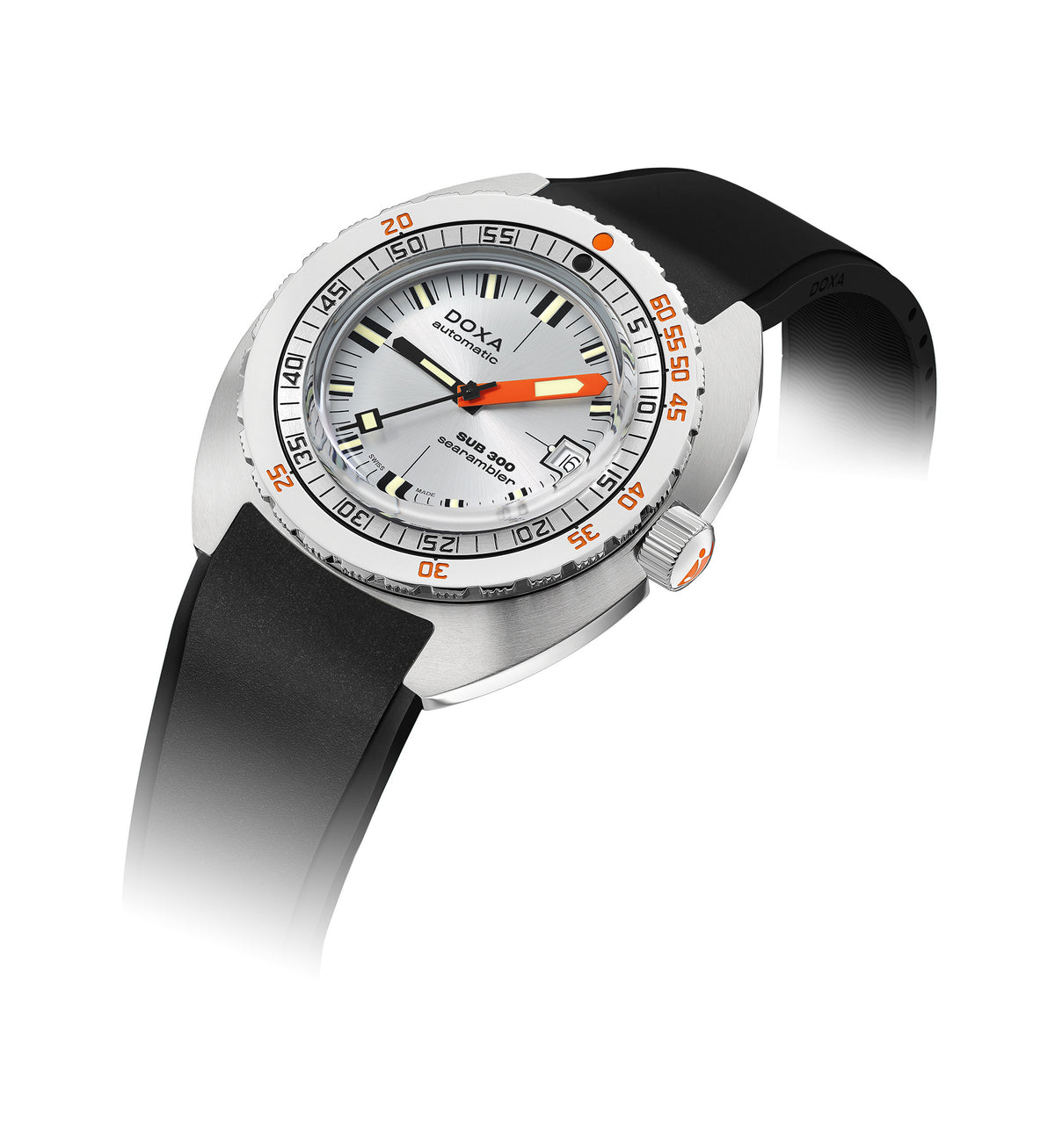 DOXA - Sub 300 Searambler Silver & Rubber Strap 821.10.021.20
