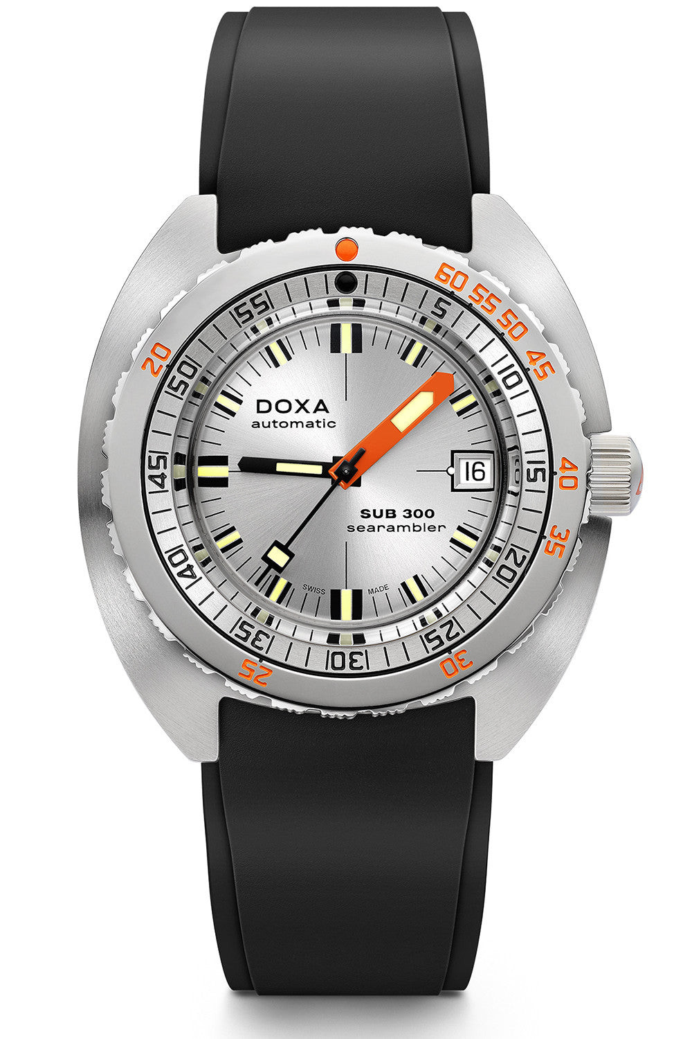 DOXA - Sub 300 Searambler Silver & Rubber Strap 821.10.021.20