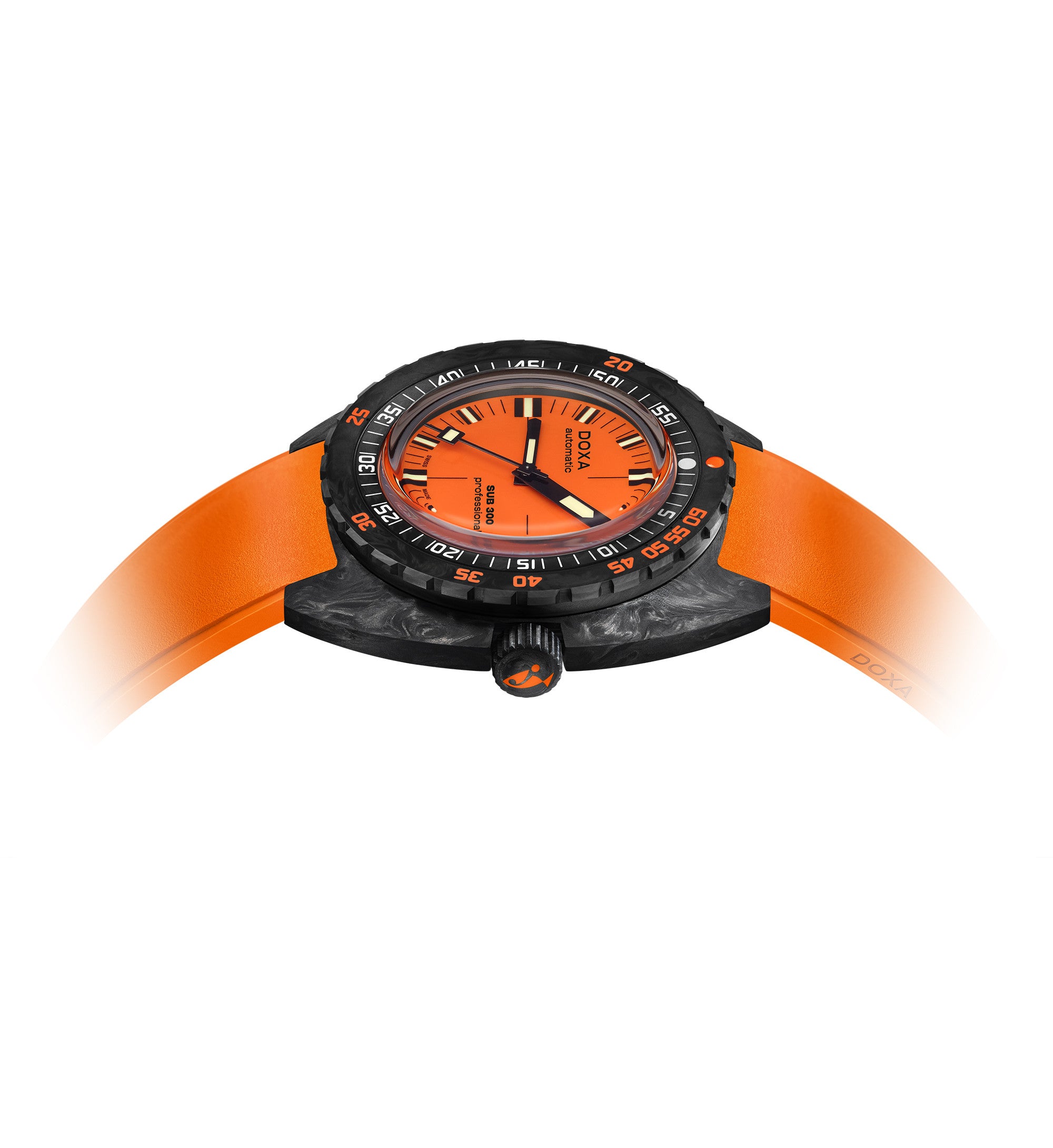 DOXA - Sub 300 Carbon Professional Orange & Rubber Strap 822.70.351.21
