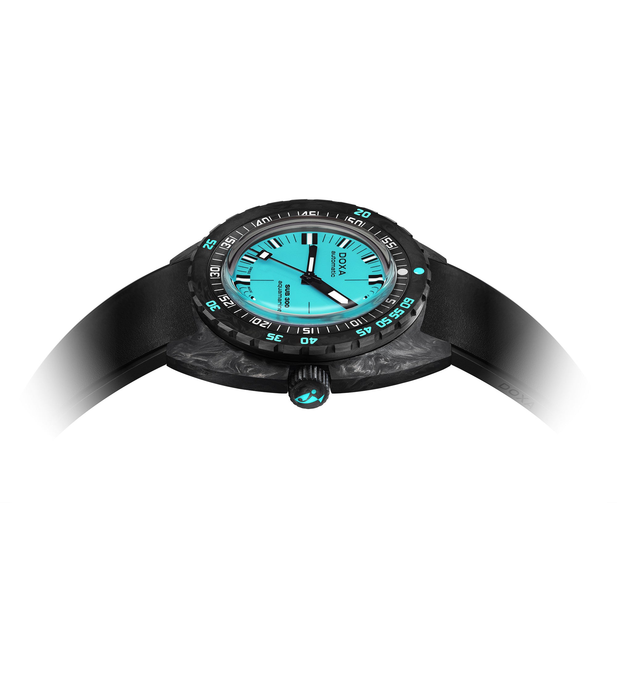 DOXA - Sub 300 Carbon Aquamarine Turquoise & Rubber Strap 822.70.241.20