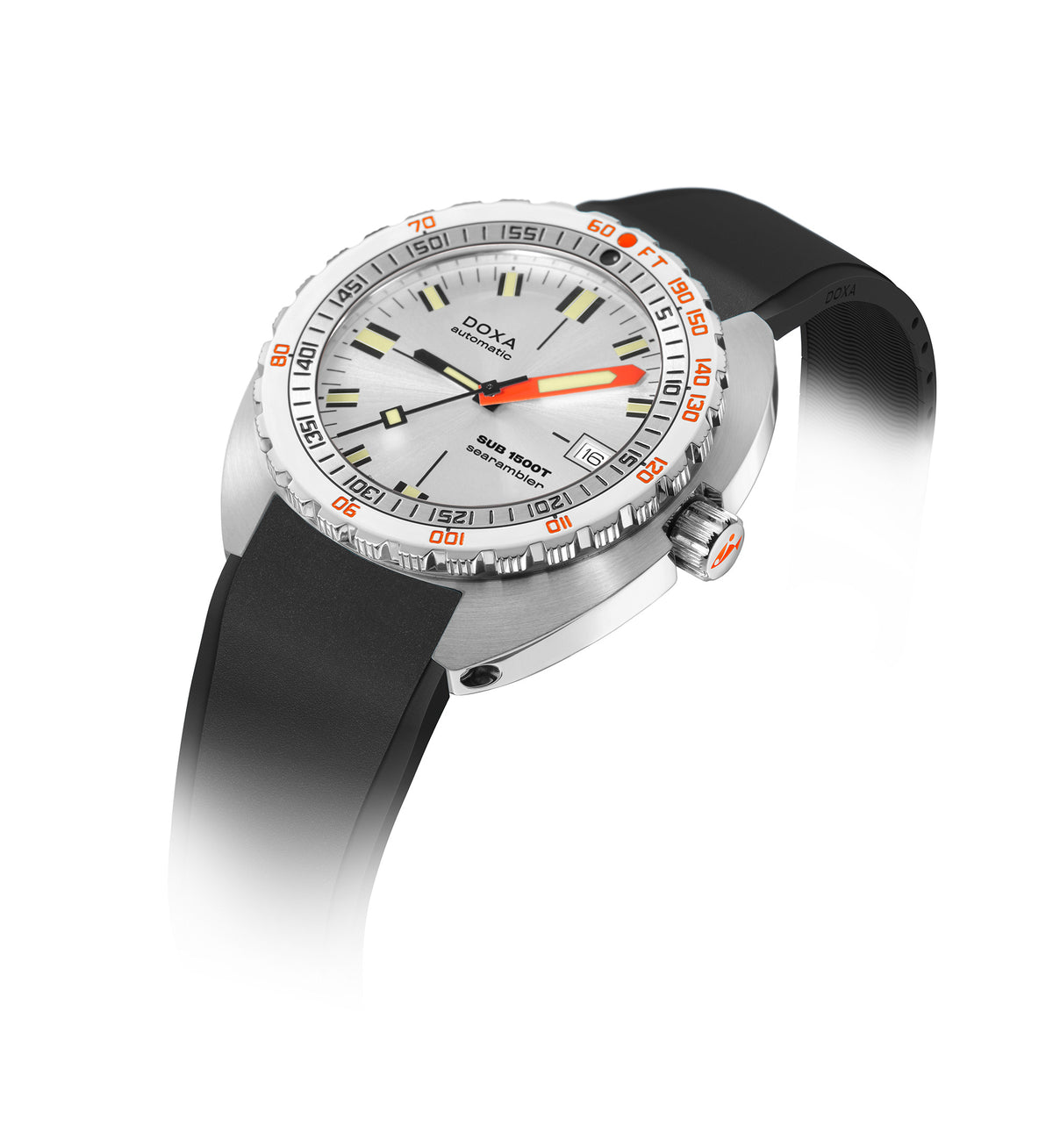 DOXA - Sub 1500T Searambler Silver & Rubber Strap 883.10.021.20