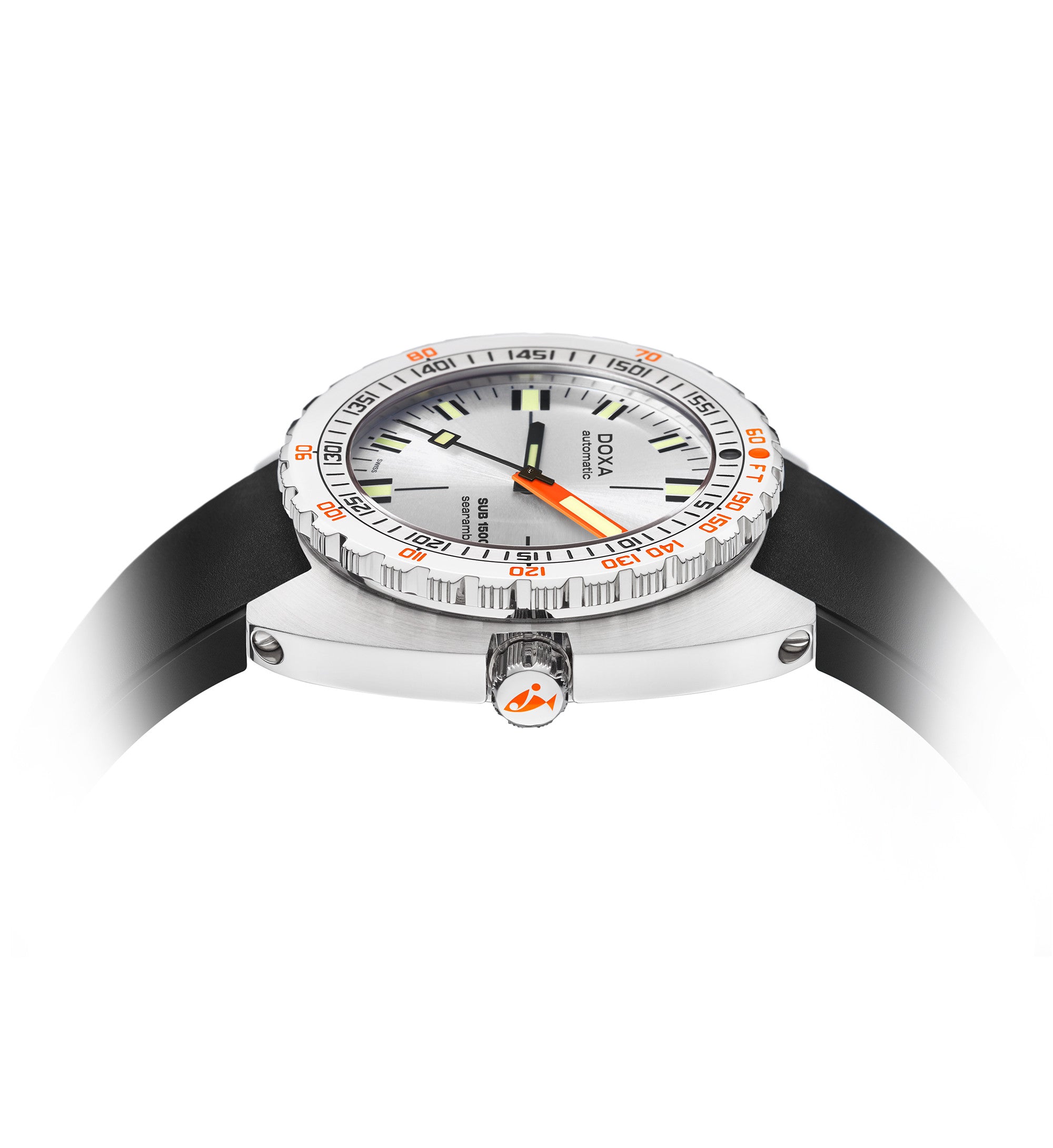 DOXA - Sub 1500T Searambler Silver & Rubber Strap 883.10.021.20