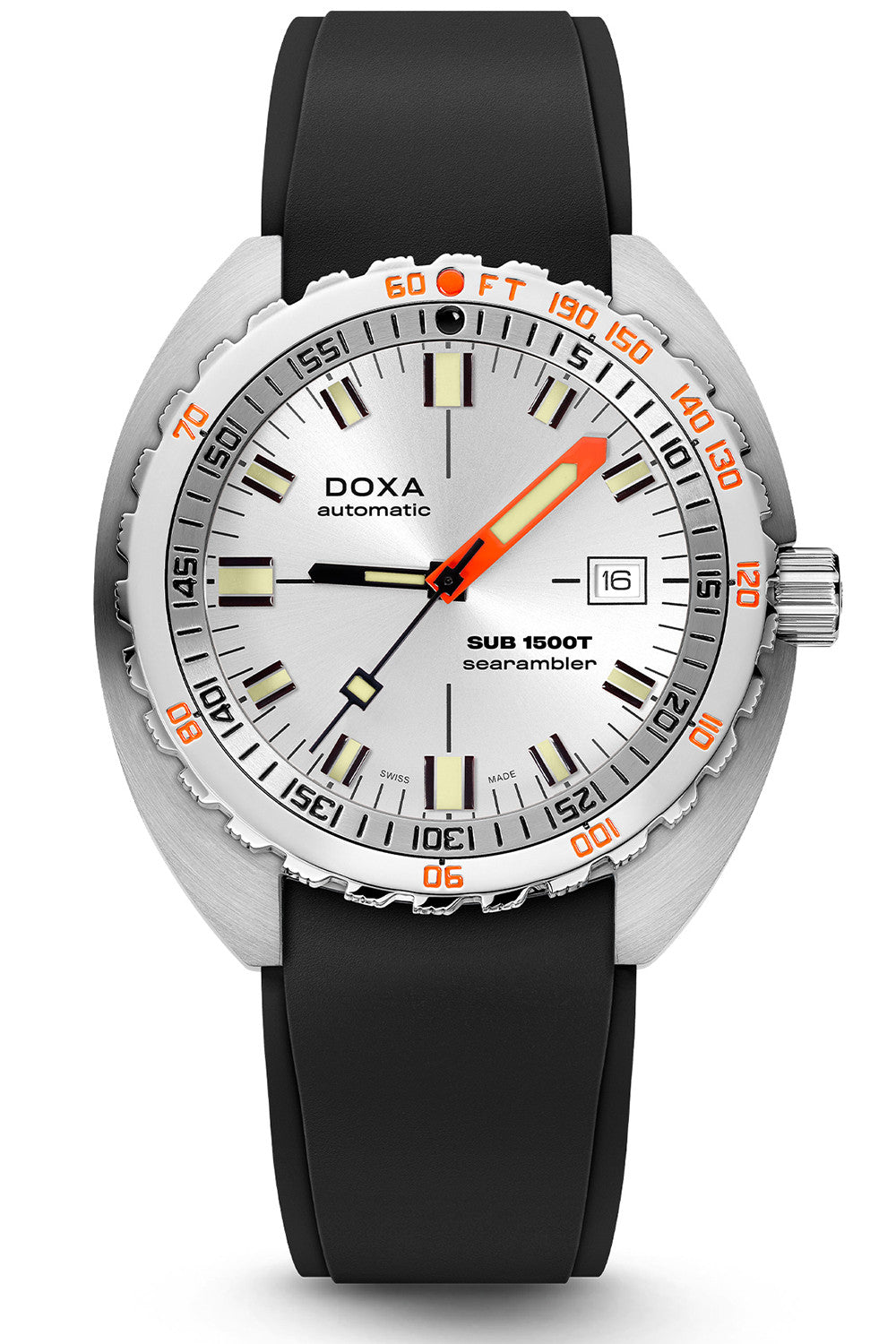 DOXA - Sub 1500T Searambler Silver & Rubber Strap 883.10.021.20