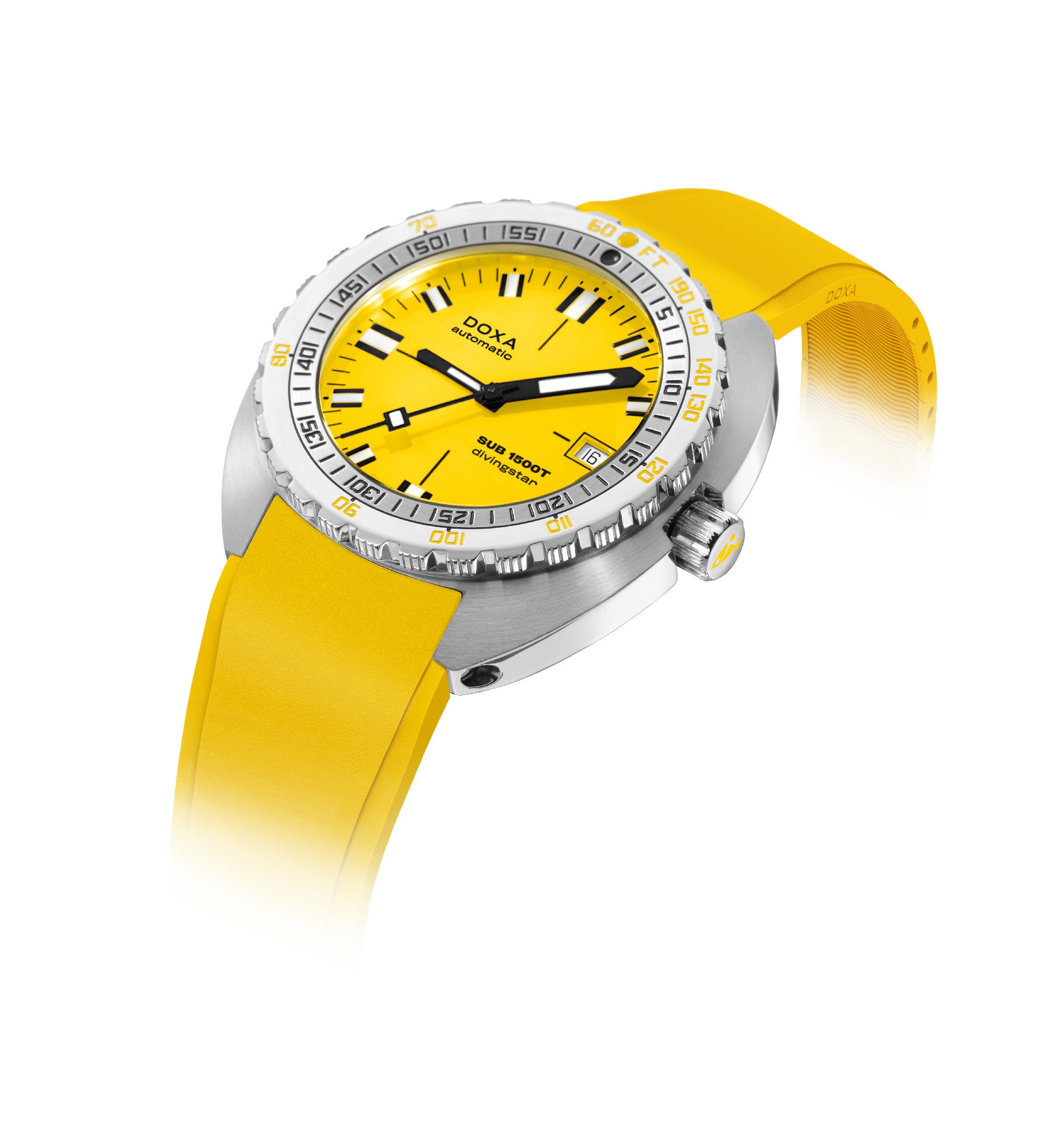 DOXA - Sub 1500T Divingstar Gul & Gummiband 883.10.361.31