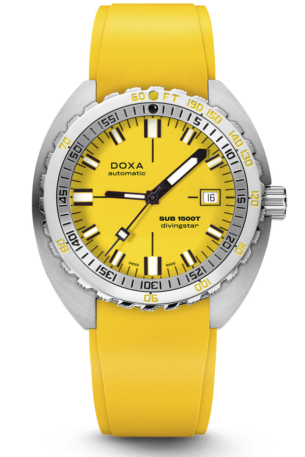 DOXA - Sub 1500T Divingstar Gul & Gummiband 883.10.361.31