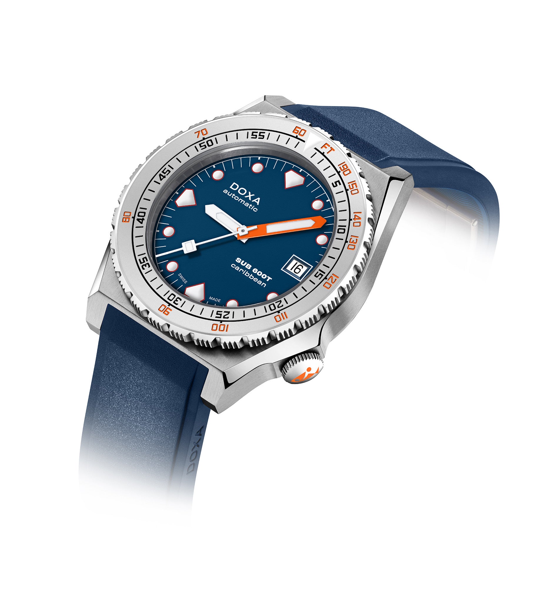 DOXA - Sub 600T Caribbean Navy Blue & Rubber Strap 862.10.101.20
