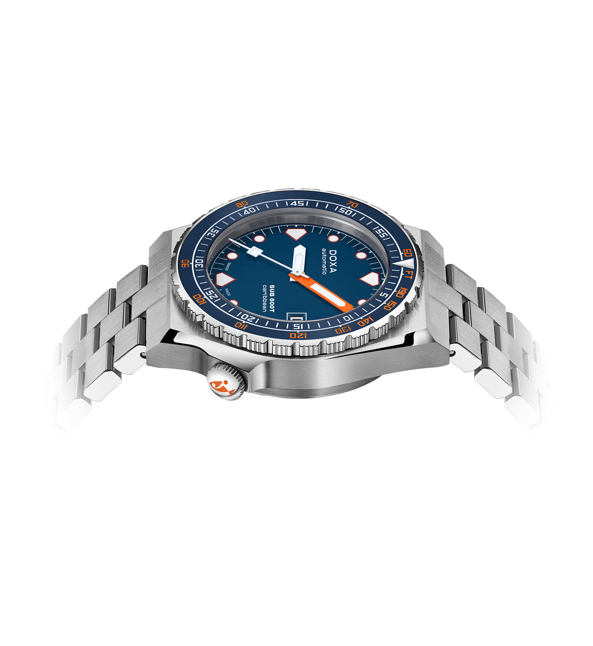 DOXA - Sub 600T Caribbean Ceramic Inlay Navy Blue & Steel Bracelet 861.10.201.10