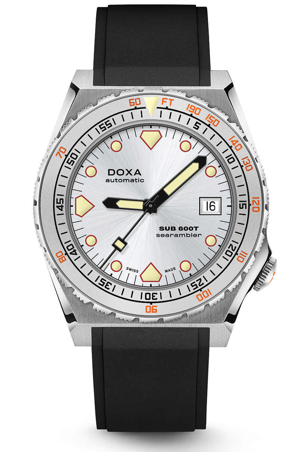 DOXA - Sub 600T Searambler Silver & Rubber Strap 862.10.021.20
