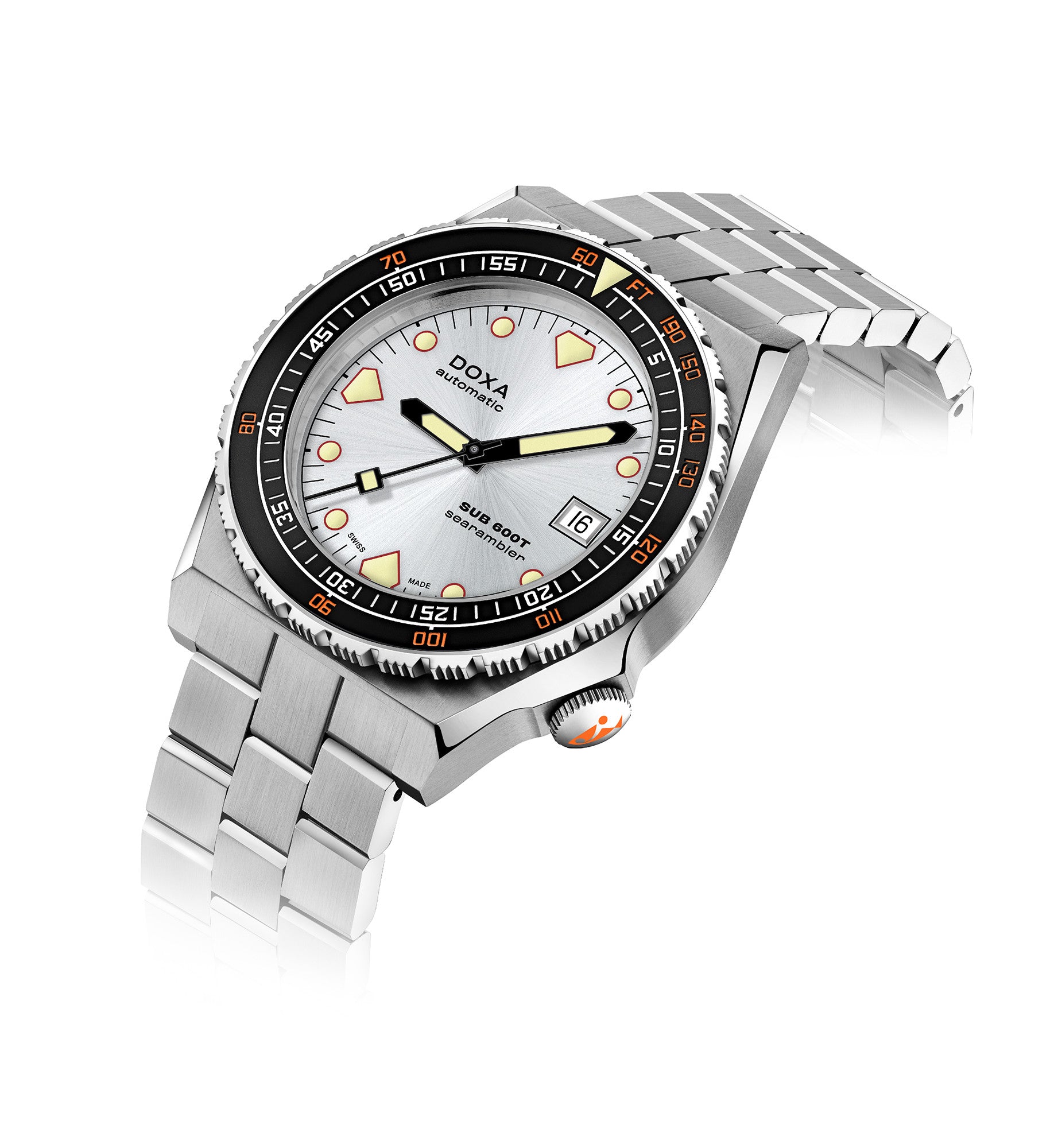 DOXA - Sub 600T Searambler Ceramic Inlay Silver & Steel Bracelet 861.10.021.10
