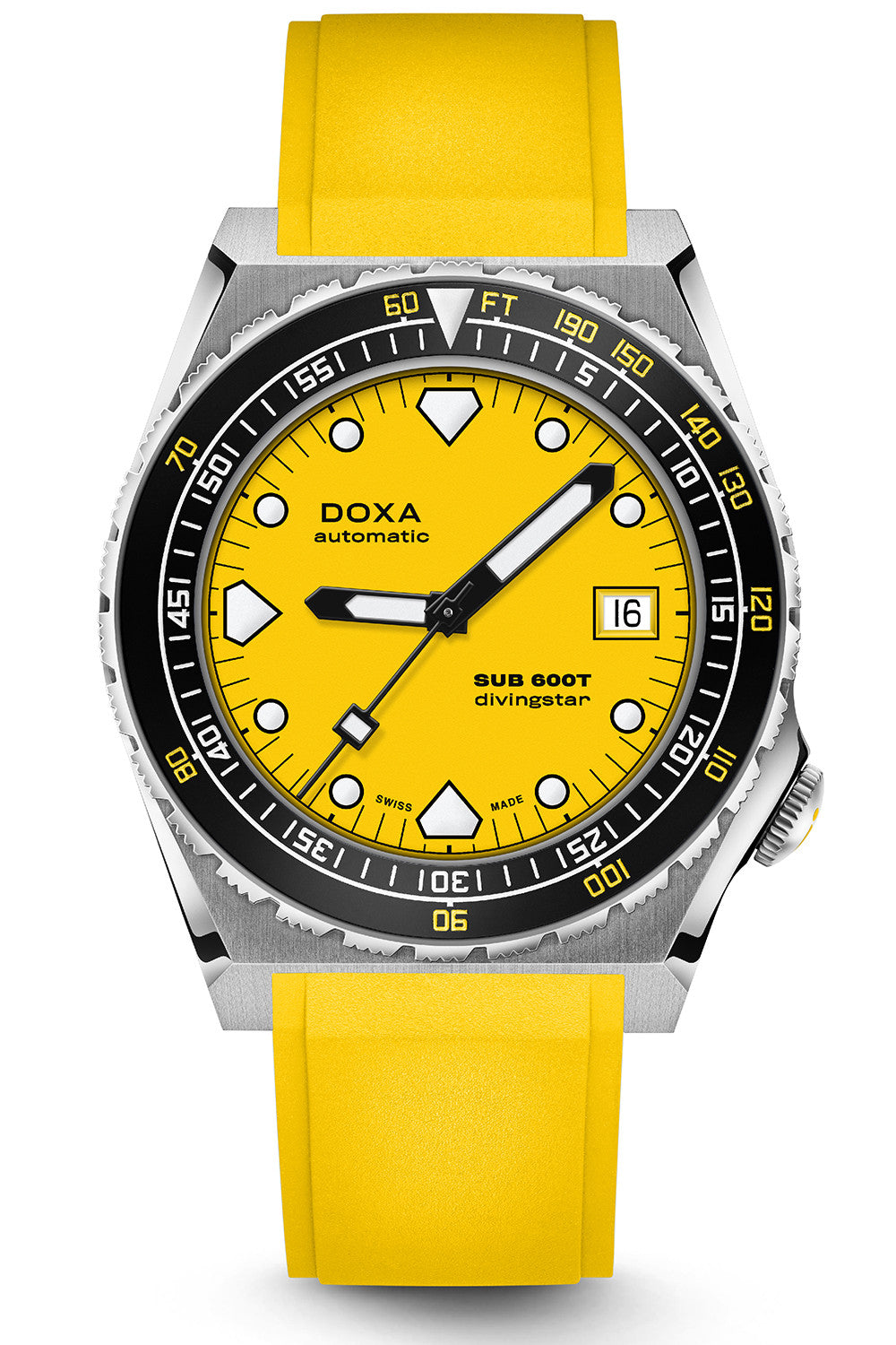 DOXA - Sub 600T Divingstar Ceramic Inlay Yellow & Rubber Strap 861.10.361.31