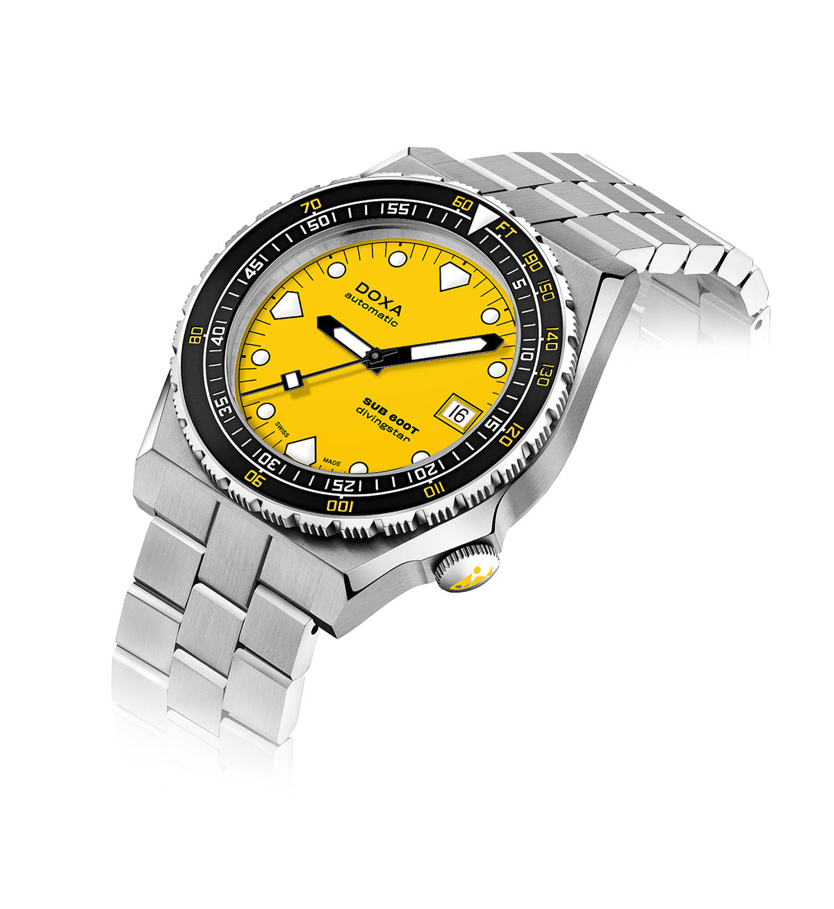 DOXA - Sub 600T Divingstar Ceramic Inlay Yellow & Steel Bracelet 861.10.361.10