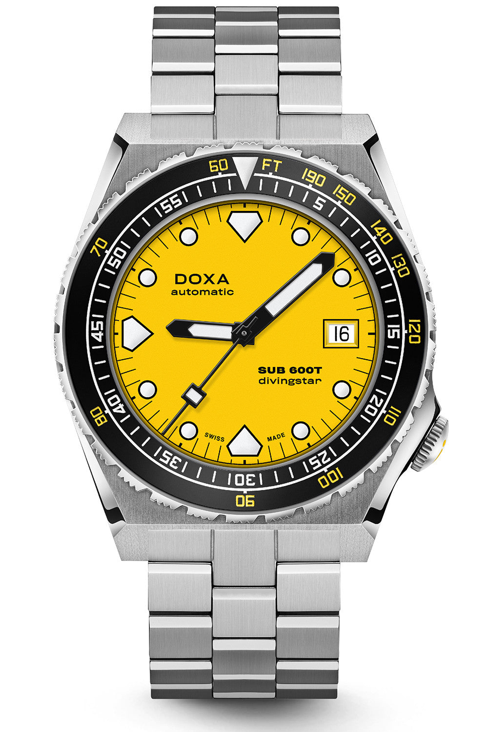 DOXA - Sub 600T Divingstar Ceramic Inlay Yellow & Steel Bracelet 861.10.361.10