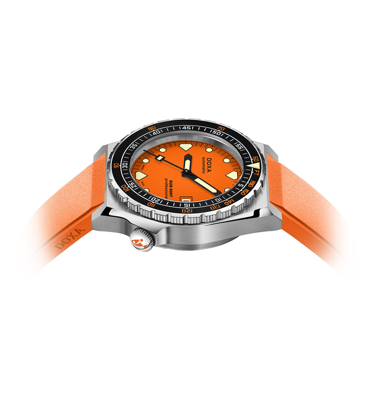 DOXA - Sub 600T Professional Ceramic Inlay Orange & Rubber Strap 861.10.361.31