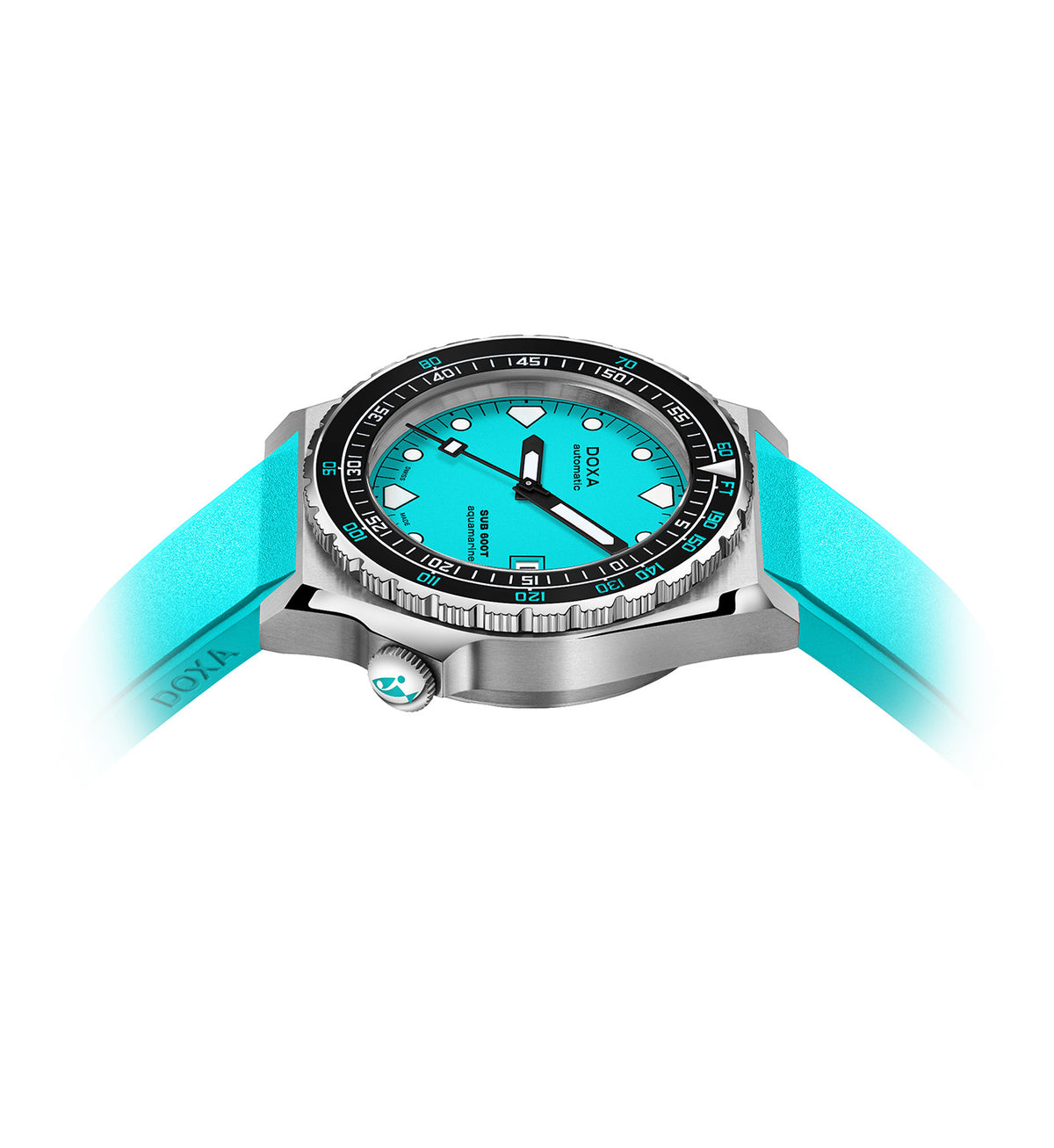 DOXA - Sub 600T Aquamarine Ceramic Inlay Turquoise & Rubber Strap 861.10.241.10