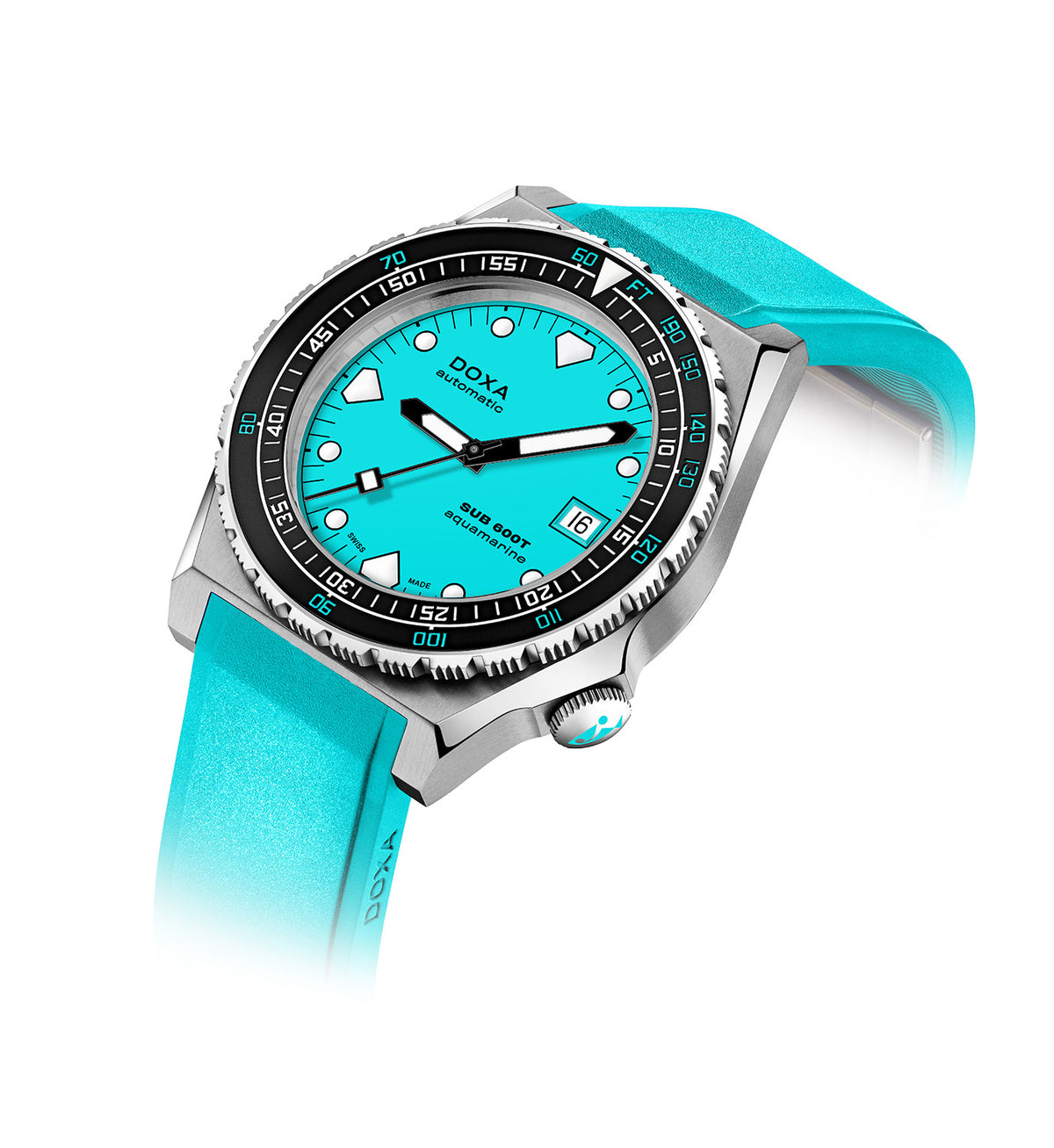 DOXA - Sub 600T Aquamarine Ceramic Inlay Turquoise & Rubber Strap 861.10.241.10