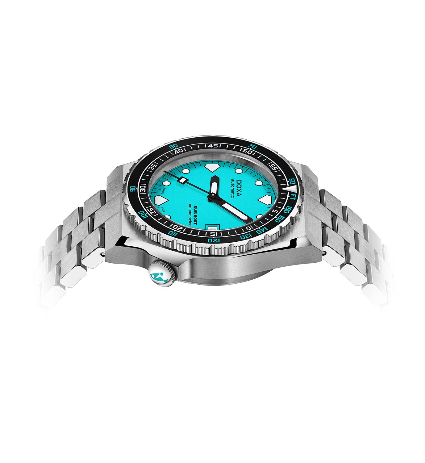 DOXA - Sub 600T Aquamarine Ceramic Inlay Turquoise & Steel Bracelet 861.10.241.10