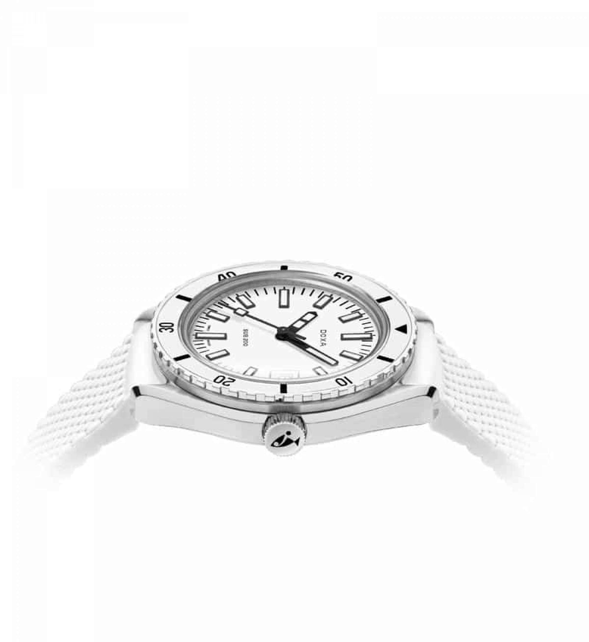 DOXA - SUB 200 Whitepearl Vit & Gummiarmband 799.10.011.23