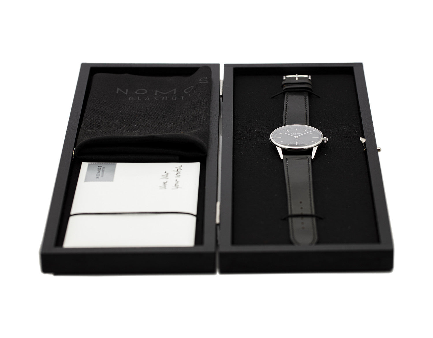 PRE-OWNED Nomos Orion 35 mm Manuell Black Steel Leather 307