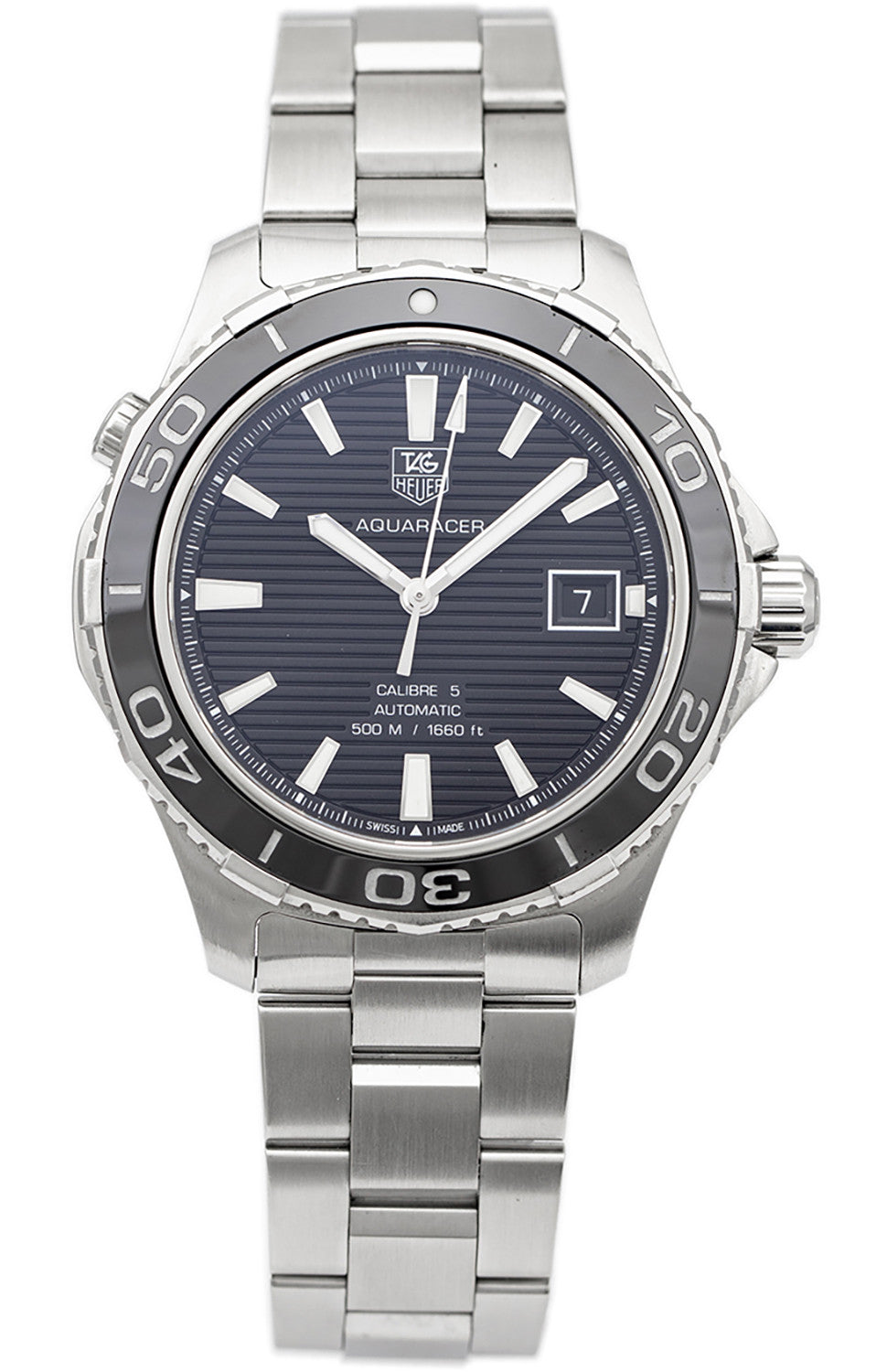 SÅLD - BEGAGNAD Tag Heuer Aquaracer Automatic 41mm Svart / Stål WAK2110.BA0830