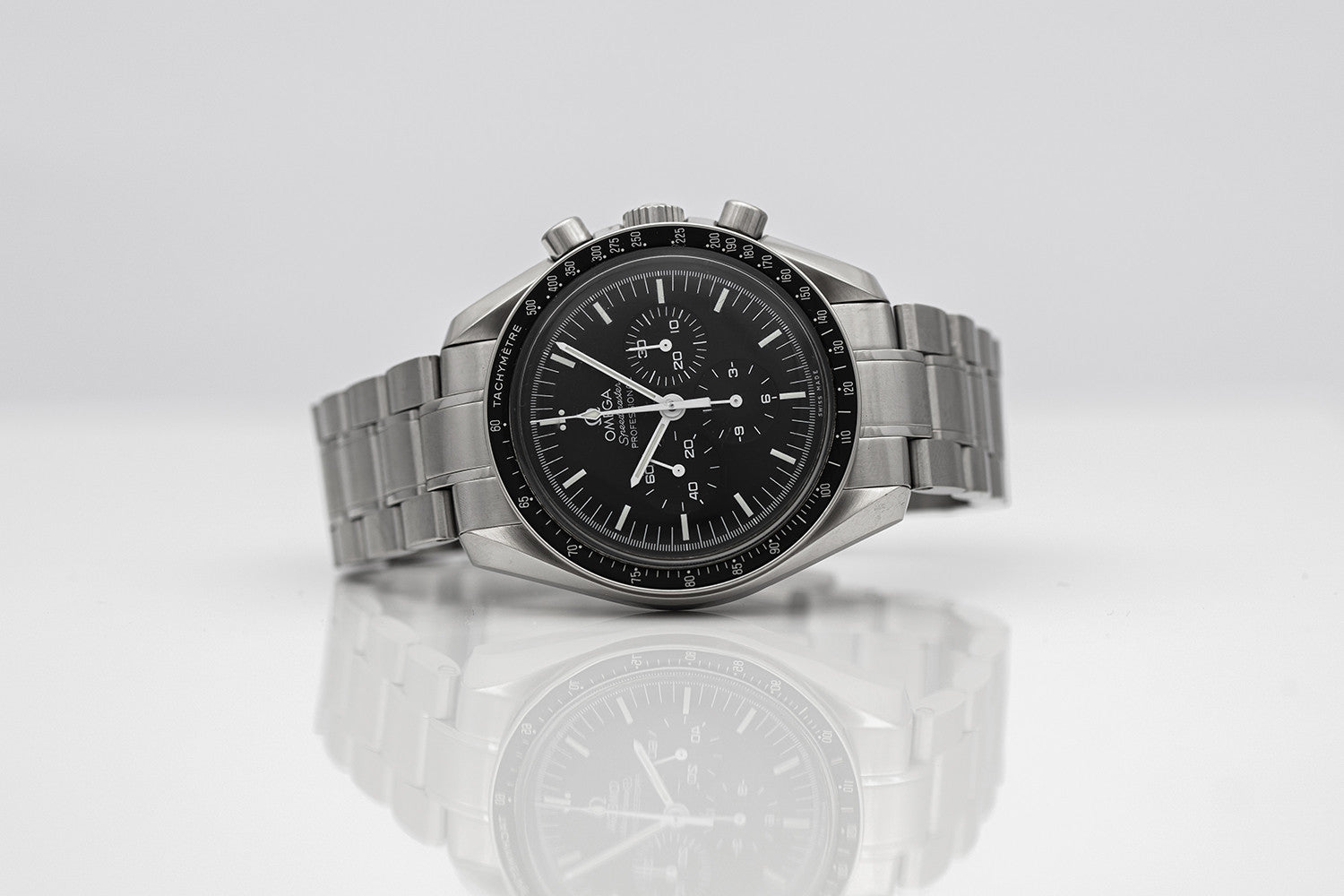 SOLD - PRE-OWNED Omega Speedmaster Professional Moonwatch Black & Seel Ref31130423001005