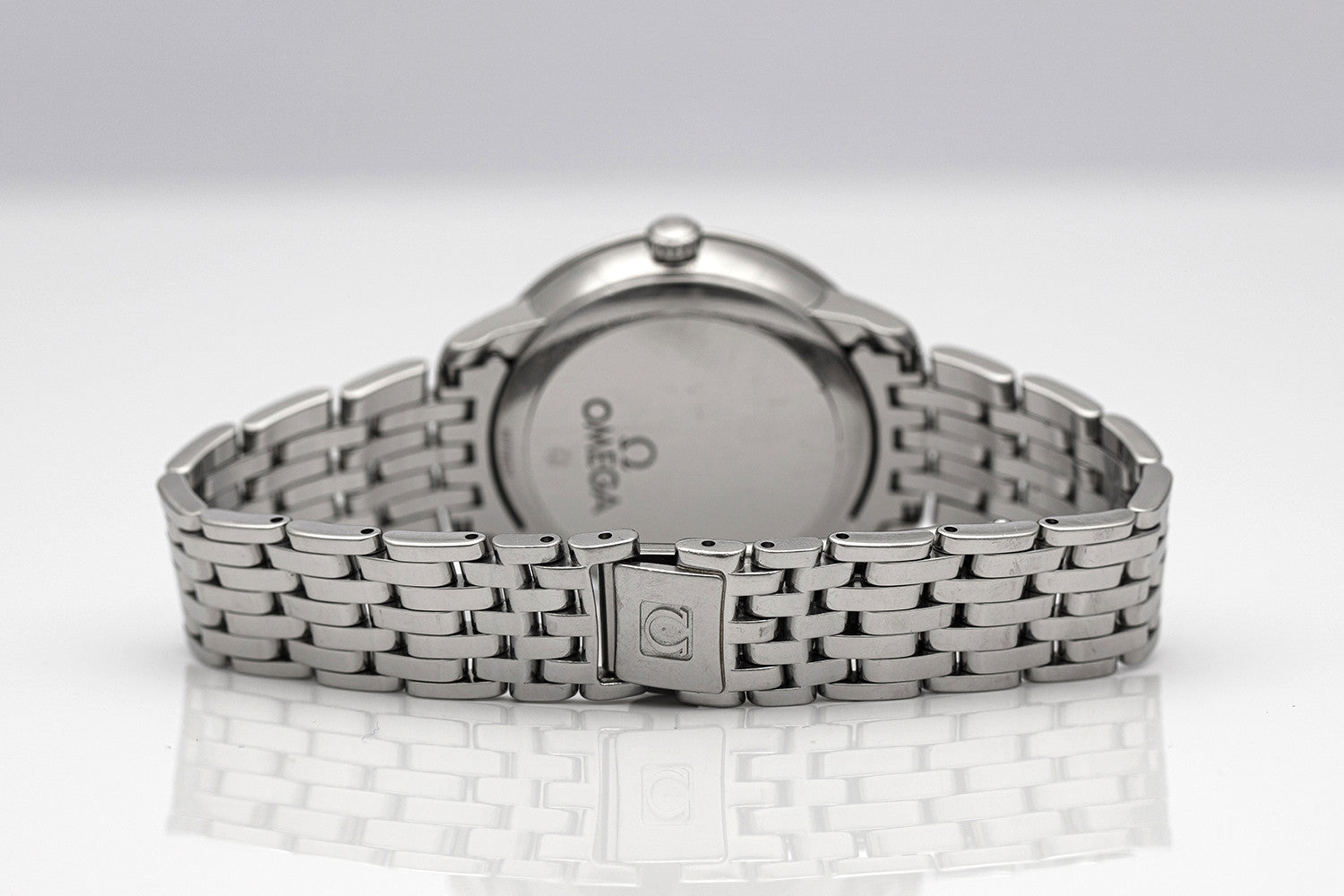 PRE-OWNED OMEGA De Ville Prestige Co-Axial Stainless Steel Mother of Pearl  Ref 4241033200500