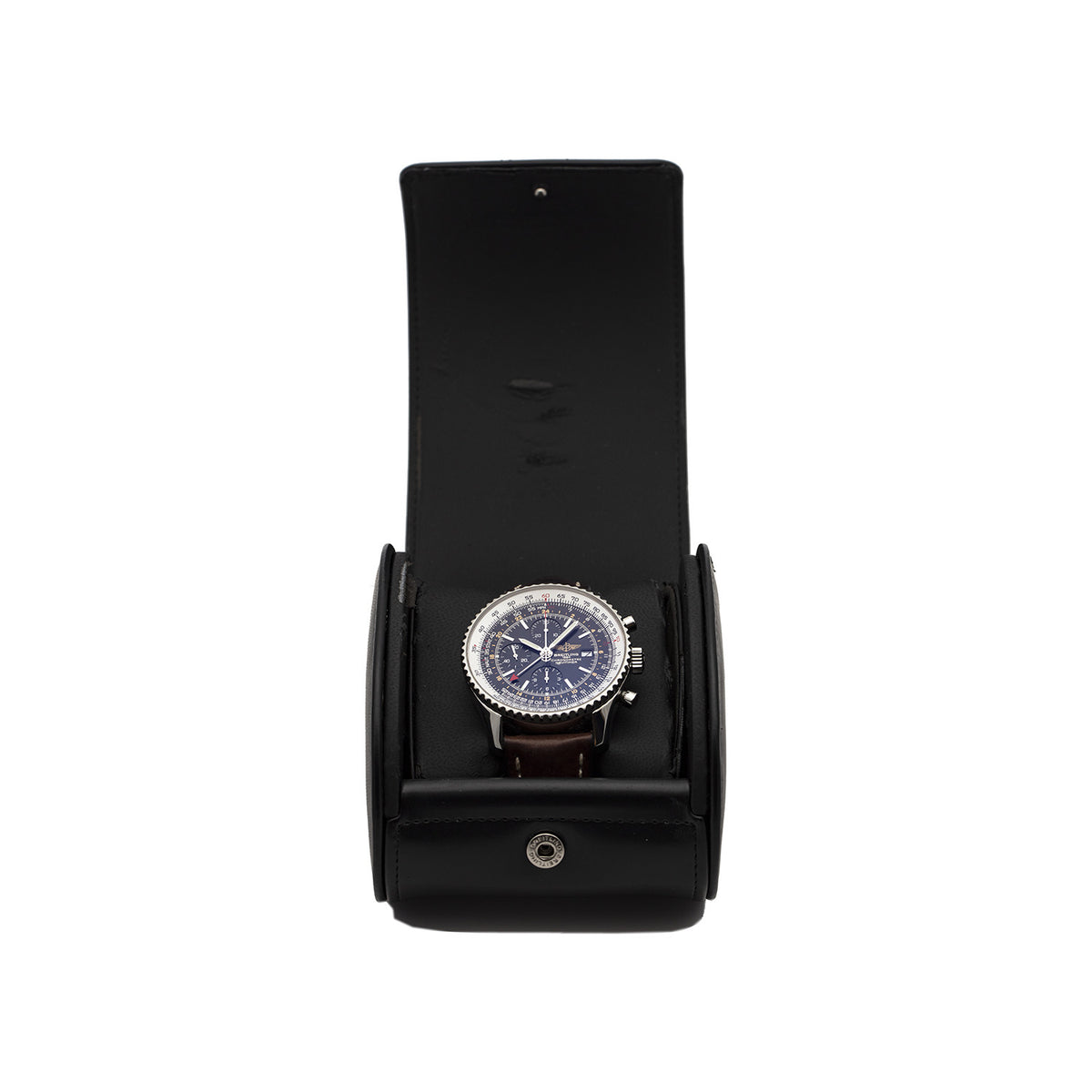 SÅLD - BEGAGNAD Breitling Navitimer GMT Chronograph Svart & Läderband A24322