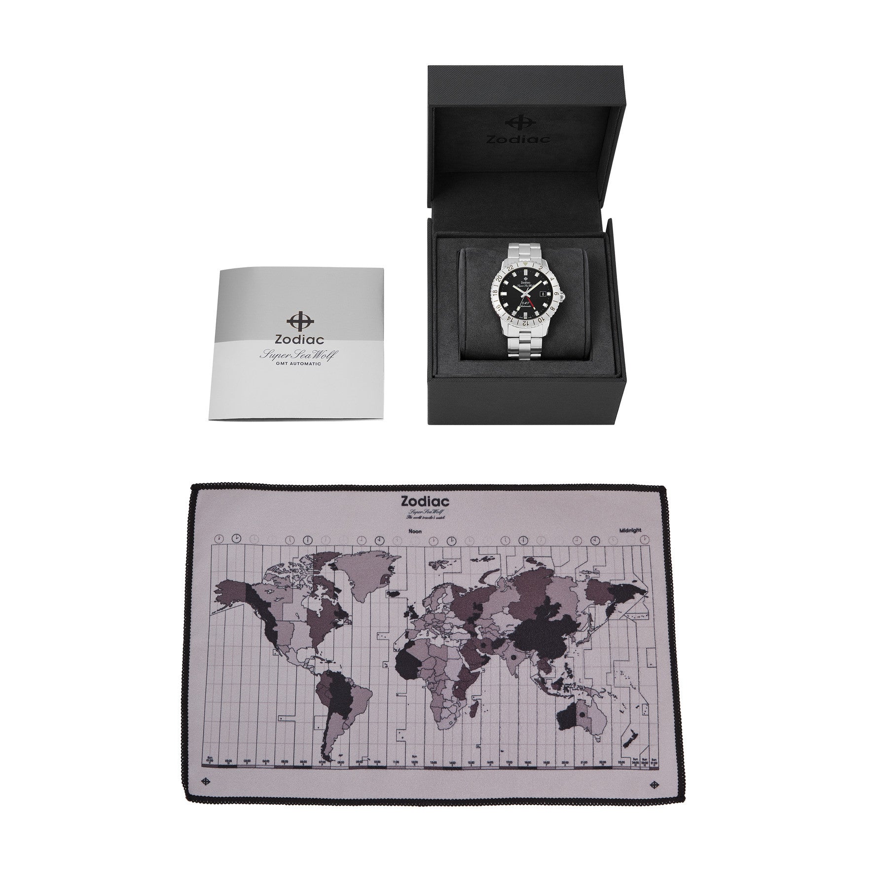 Zodaic Super Sea Wolf GMT Black & Steel Bracelet ZO9405