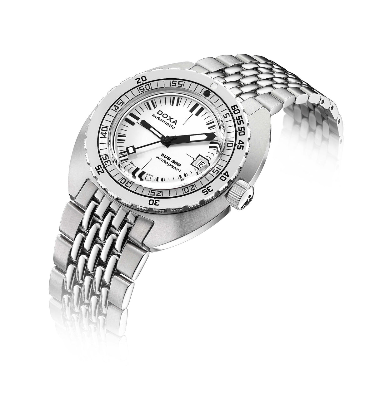 DOXA Sub 300 Whitepearl White & stålarmband 821.10.011.10