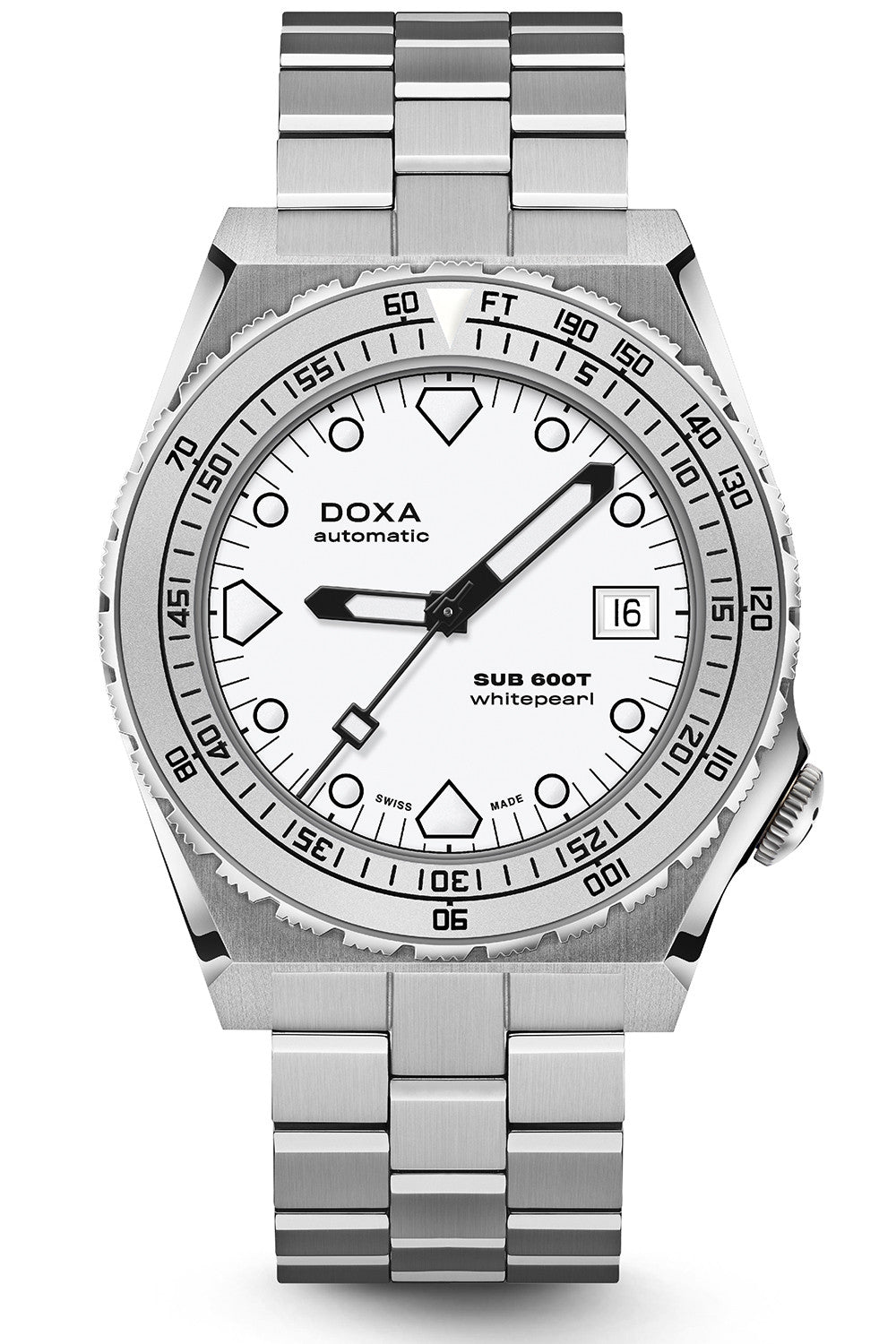 DOXA - Sub 600T Whitepearl White  & Steel Bracelet 862.10.011.10