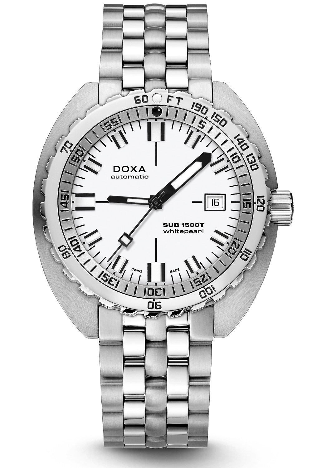 DOXA - Sub 1500T Whitepearl White & Steel Bracelet 883.10.011.10